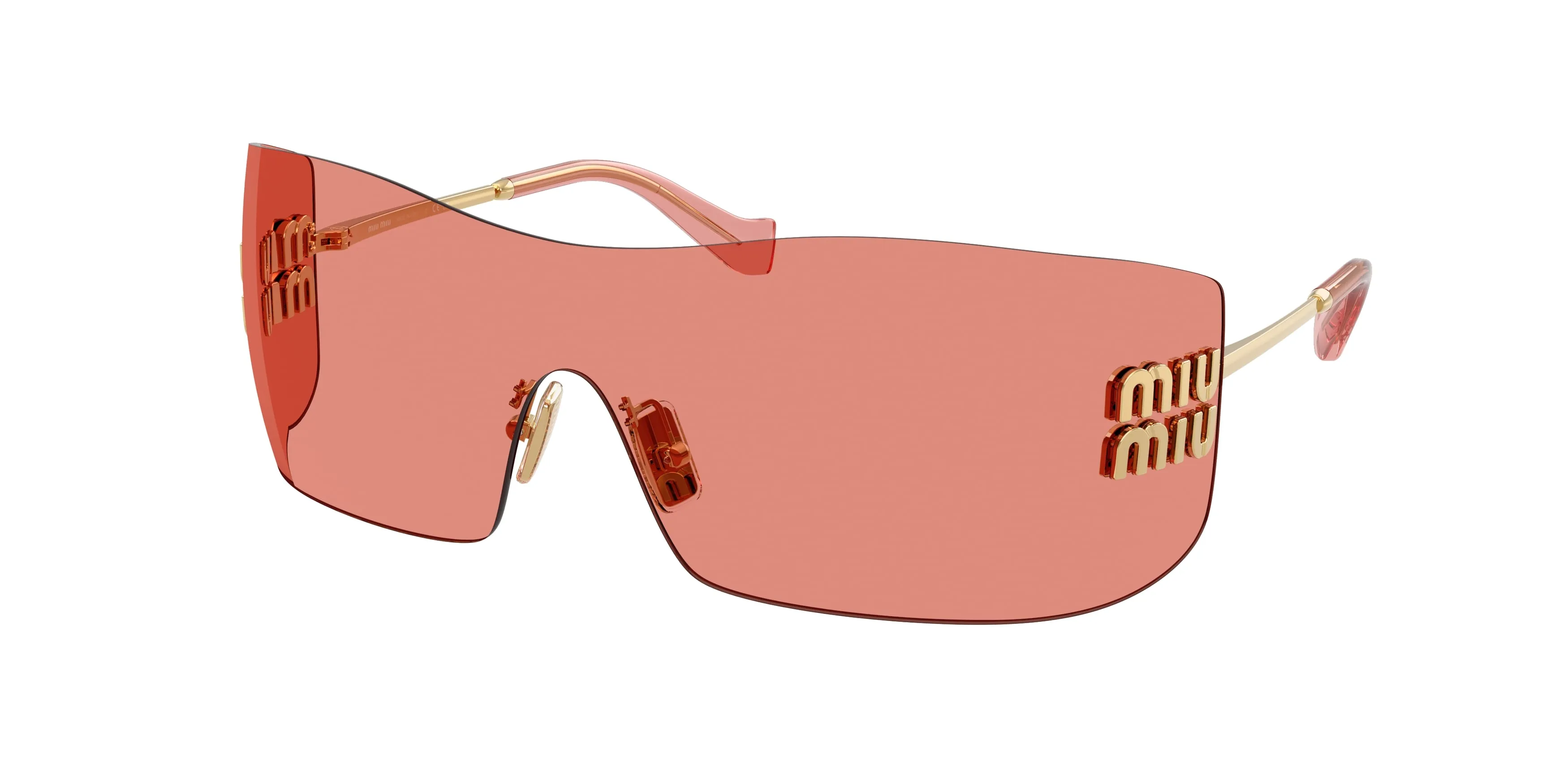 Miu Miu MU B53S 5AK20Y Occhiali da sole Metallo Oro Rosso Squadrata Normale - immagine 1