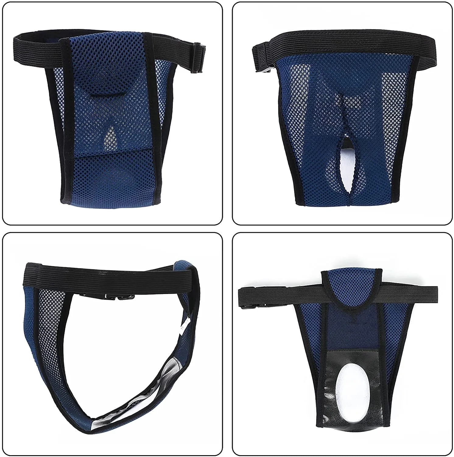 Voarge - Mutandine igieniche per cani con 3 salviette igieniche, lavabili, pannolini sanitari per cani femmina (Nero, S) - immagine 6