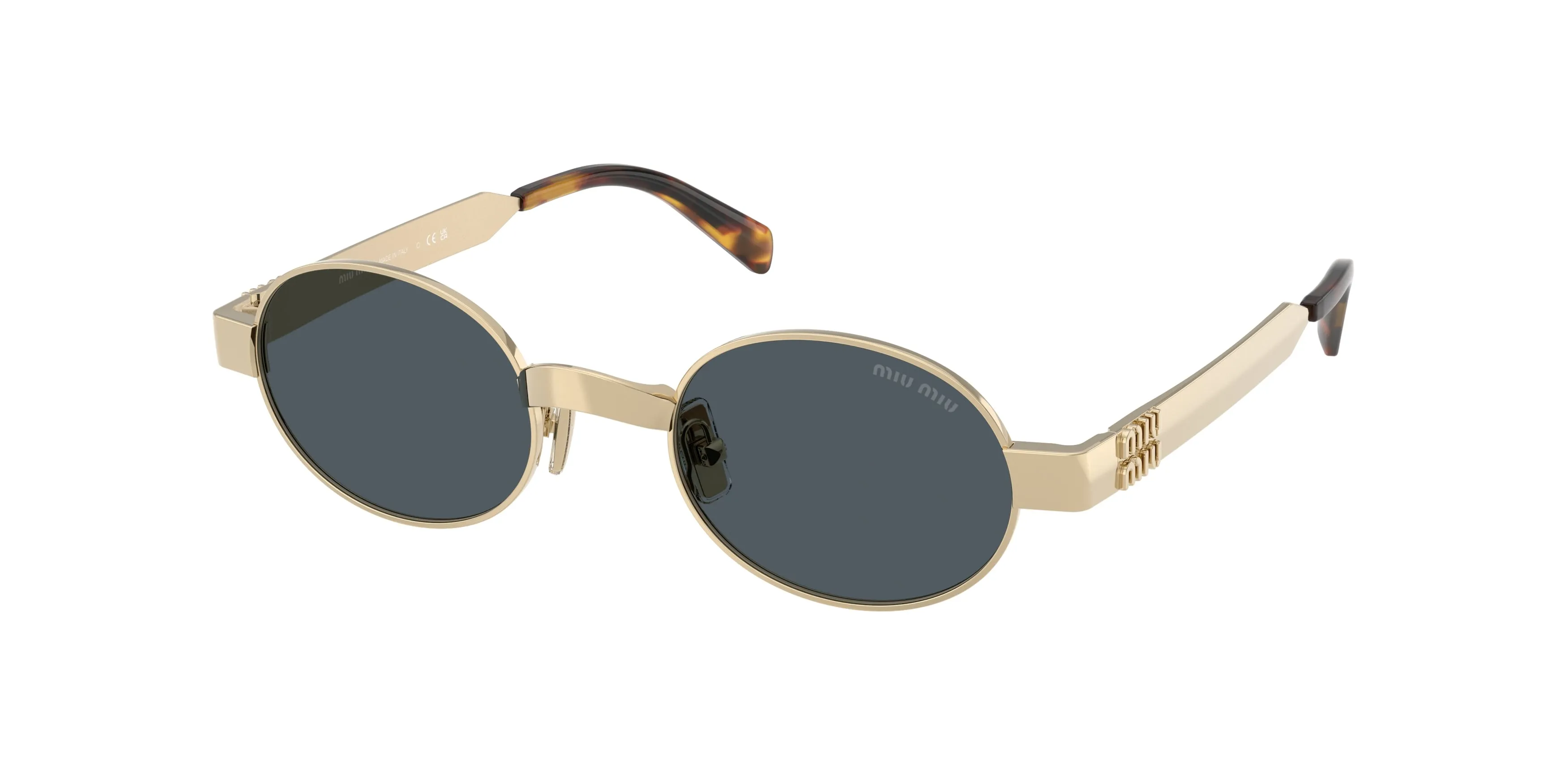 Miu Miu MU B51S ZVN70B Occhiali da sole Metallo Oro Grigio Rotonda Normale - immagine 1