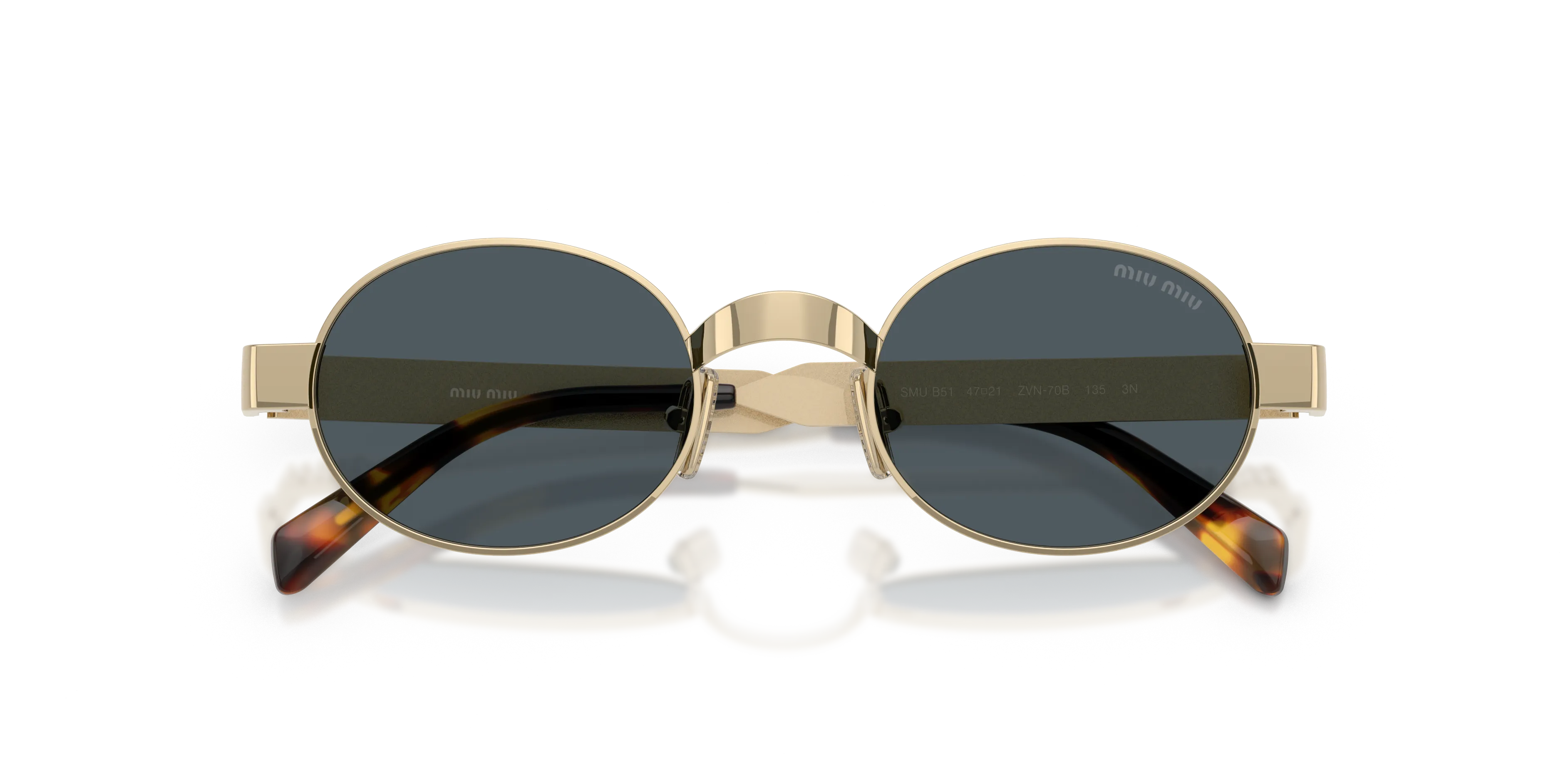 Miu Miu MU B51S ZVN70B Occhiali da sole Metallo Oro Grigio Rotonda Normale - immagine 2