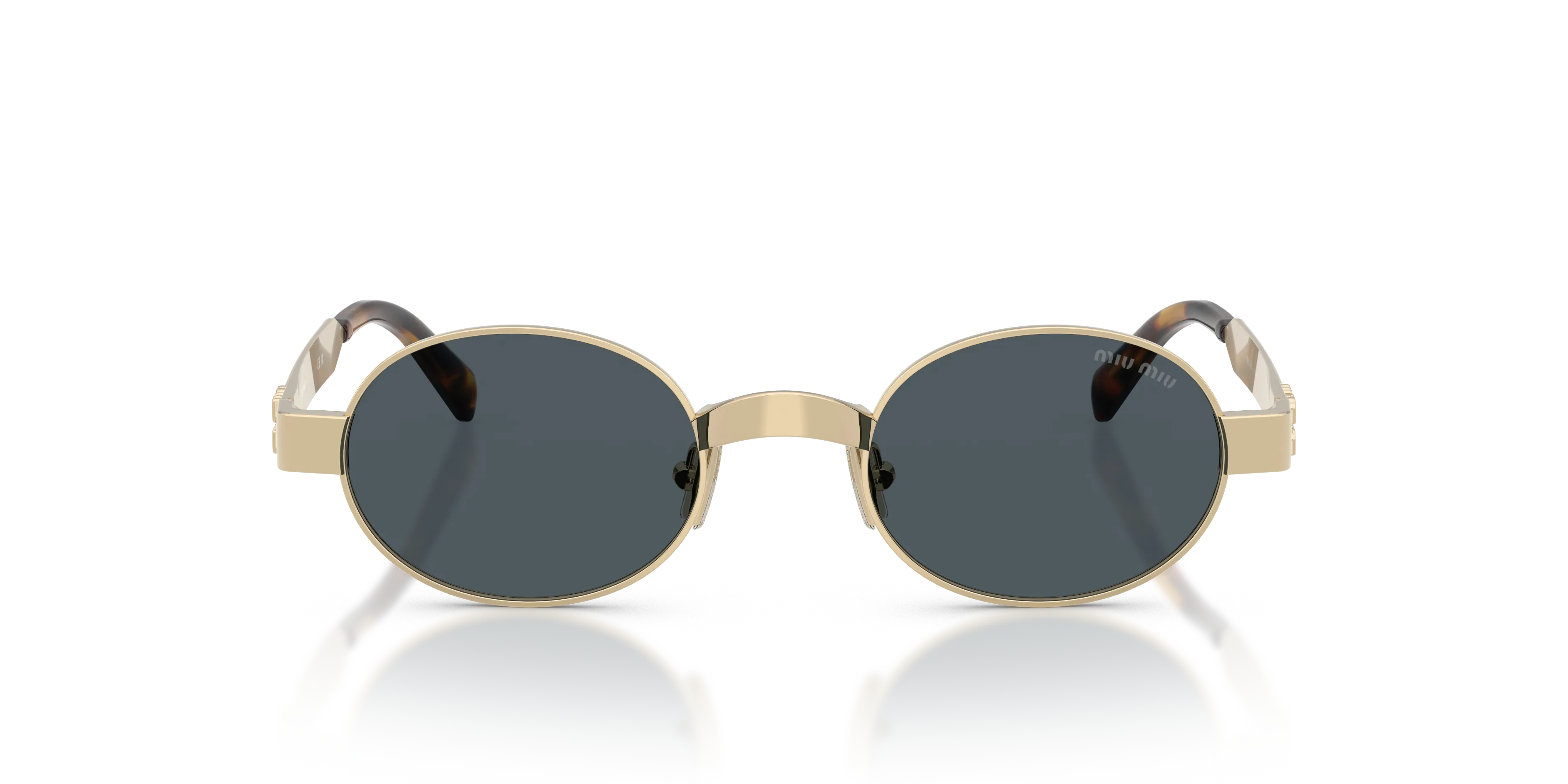 Miu Miu MU B51S ZVN70B Occhiali da sole Metallo Oro Grigio Rotonda Normale - immagine 3