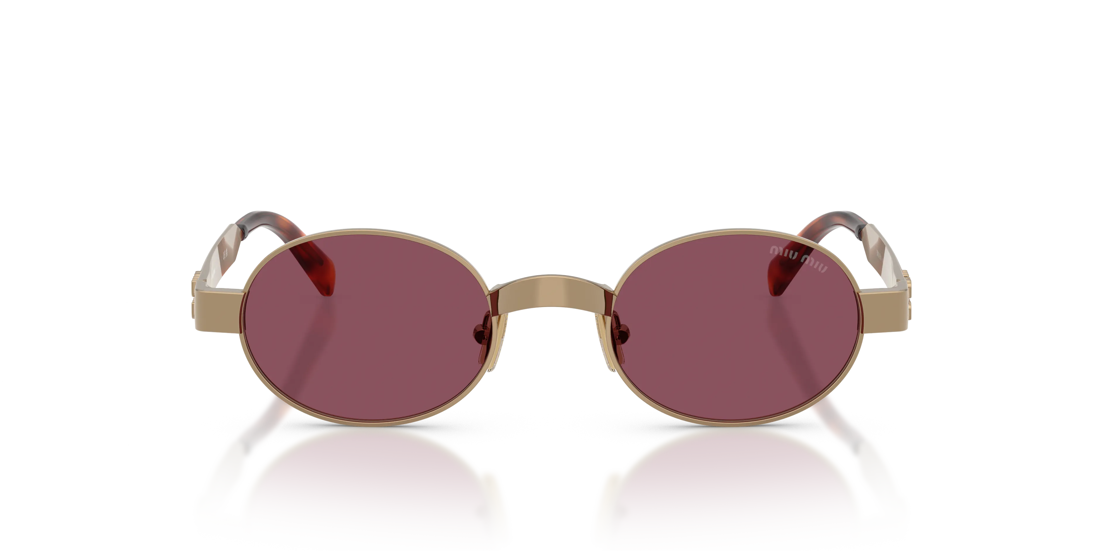 Miu Miu MU B51S 7OE30Y Occhiali da sole Metallo Marrone Viola Rotonda Normale - immagine 3