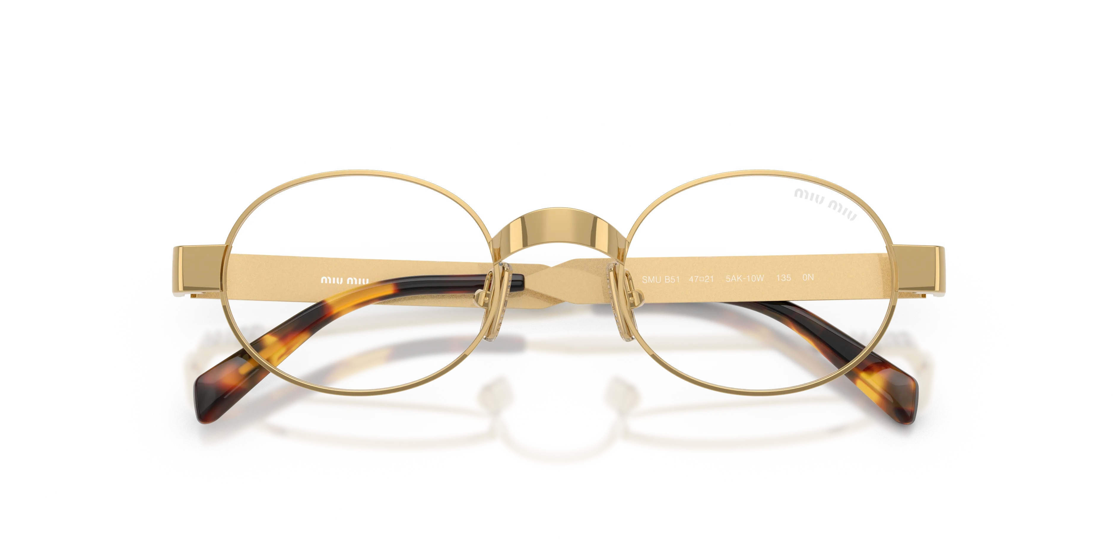 Miu Miu MU B51S 5AK10W Occhiali da sole Metallo Oro Trasparente Rotonda Normale - immagine 2