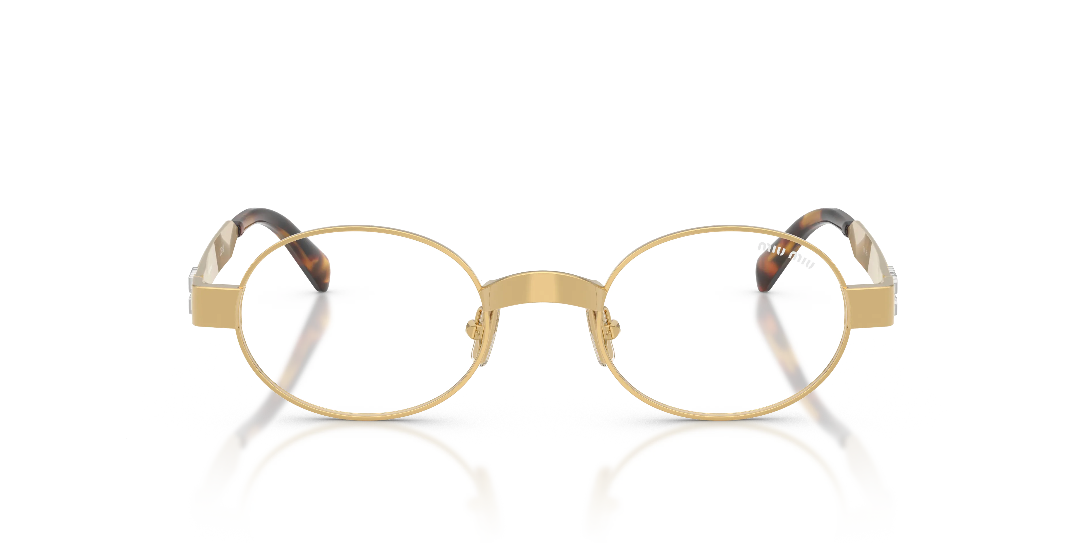 Miu Miu MU B51S 5AK10W Occhiali da sole Metallo Oro Trasparente Rotonda Normale - immagine 3