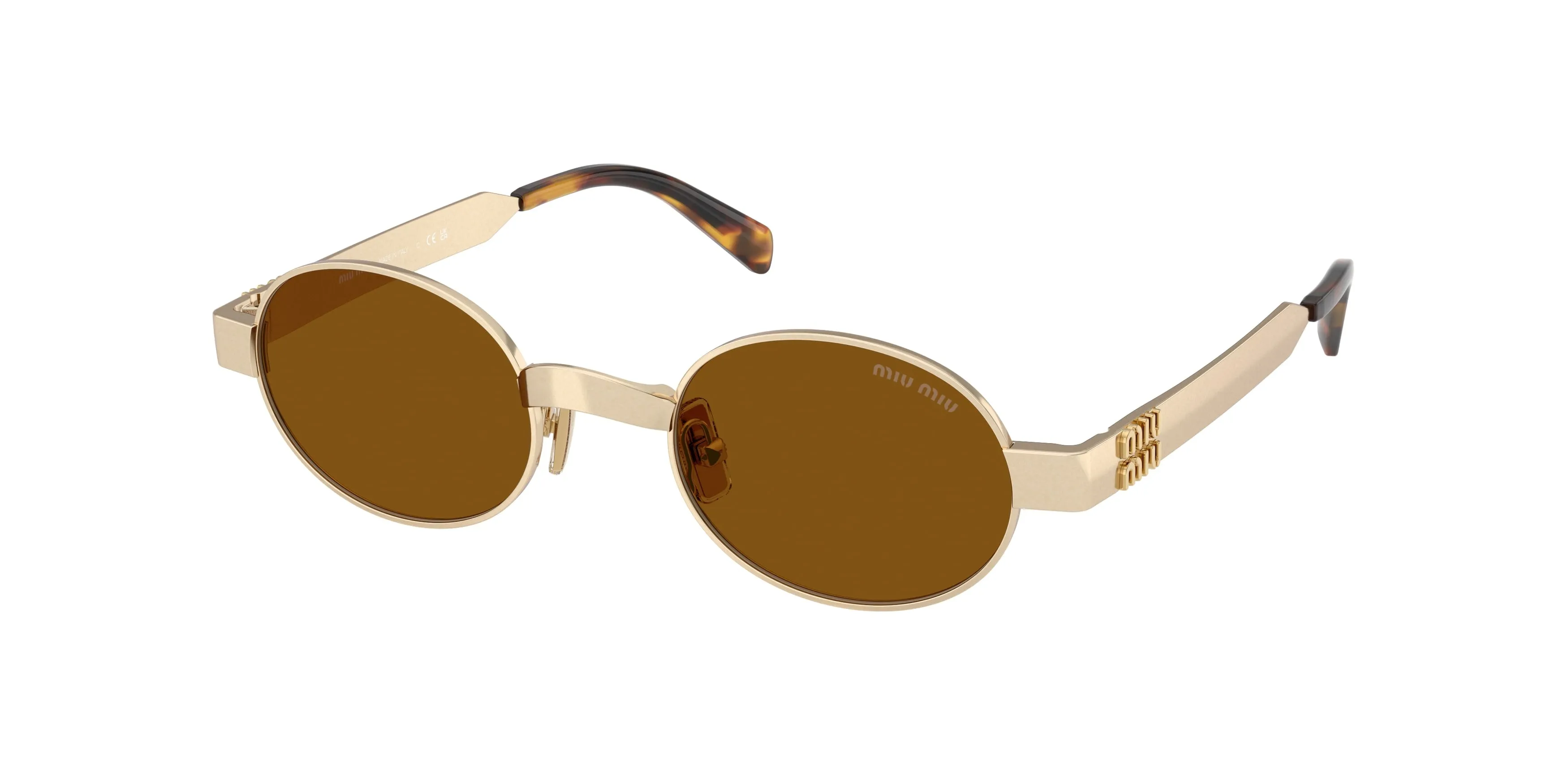 Miu Miu MU B51S 22M20V Occhiali da sole Metallo Oro Bronzo Rotonda Normale - immagine 1