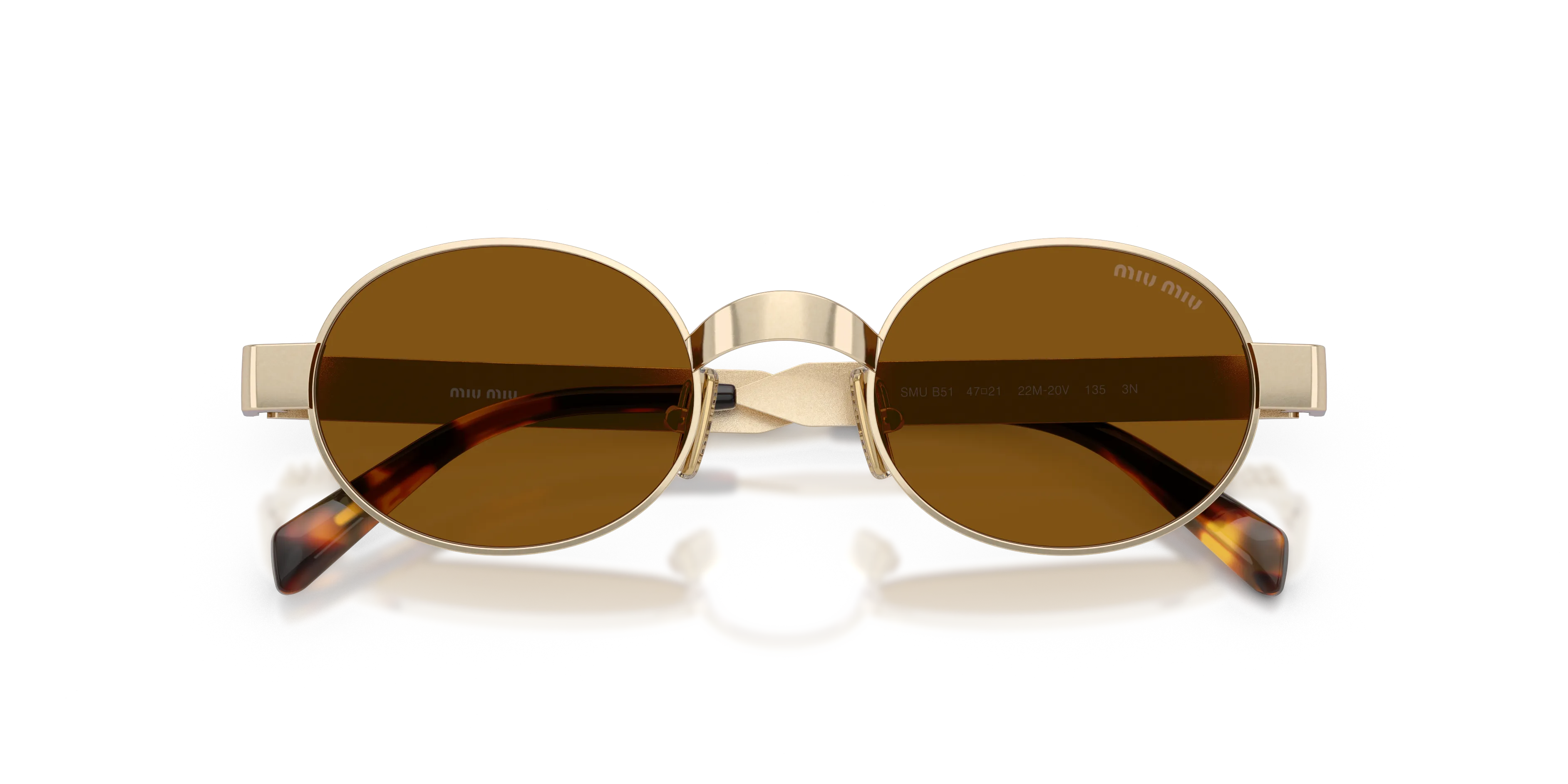 Miu Miu MU B51S 22M20V Occhiali da sole Metallo Oro Bronzo Rotonda Normale - immagine 2