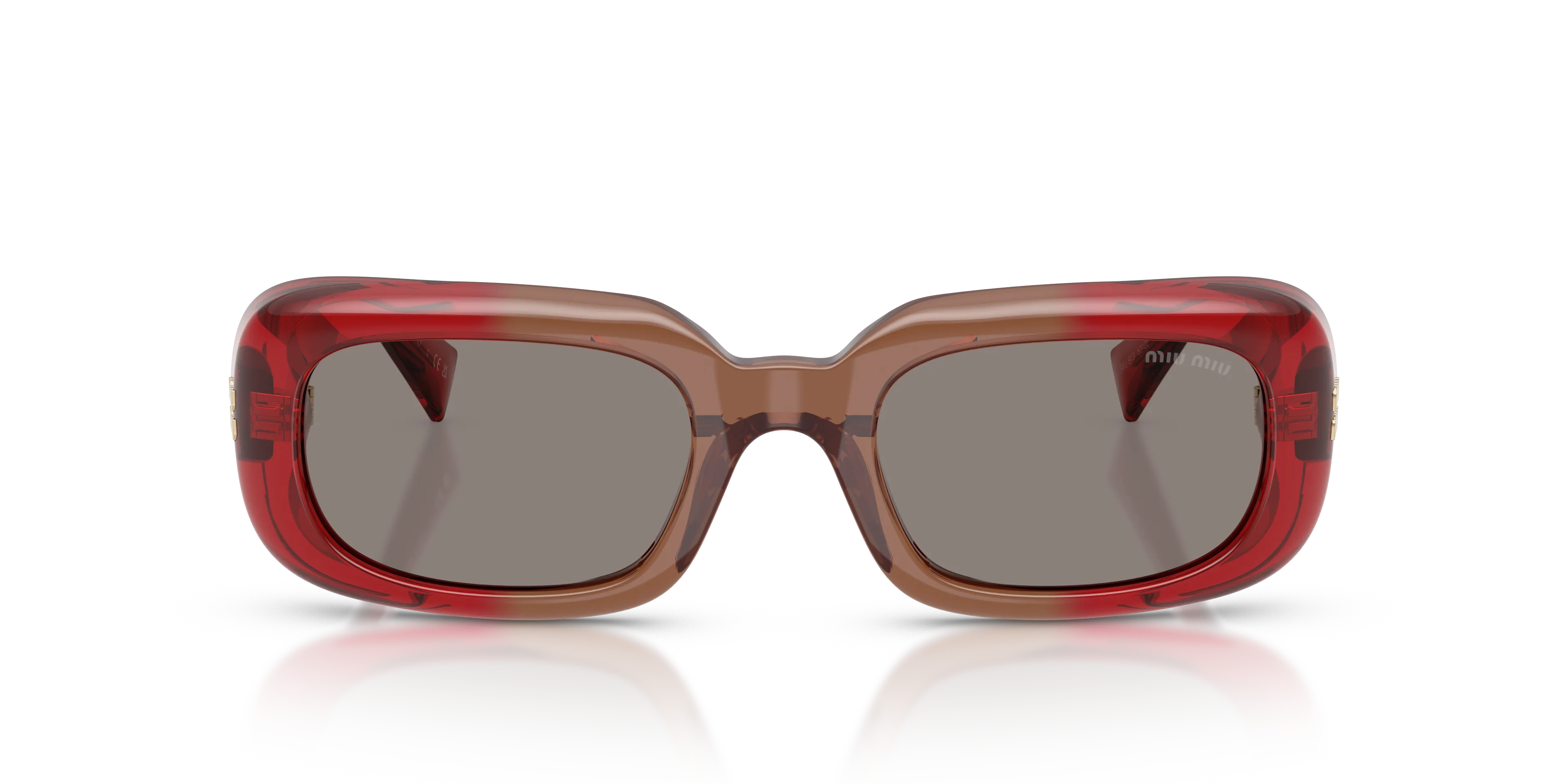 Miu Miu MU B13S 23M80Q Occhiali da sole Acetato Rosso Grigio Squadrata Normale - immagine 3