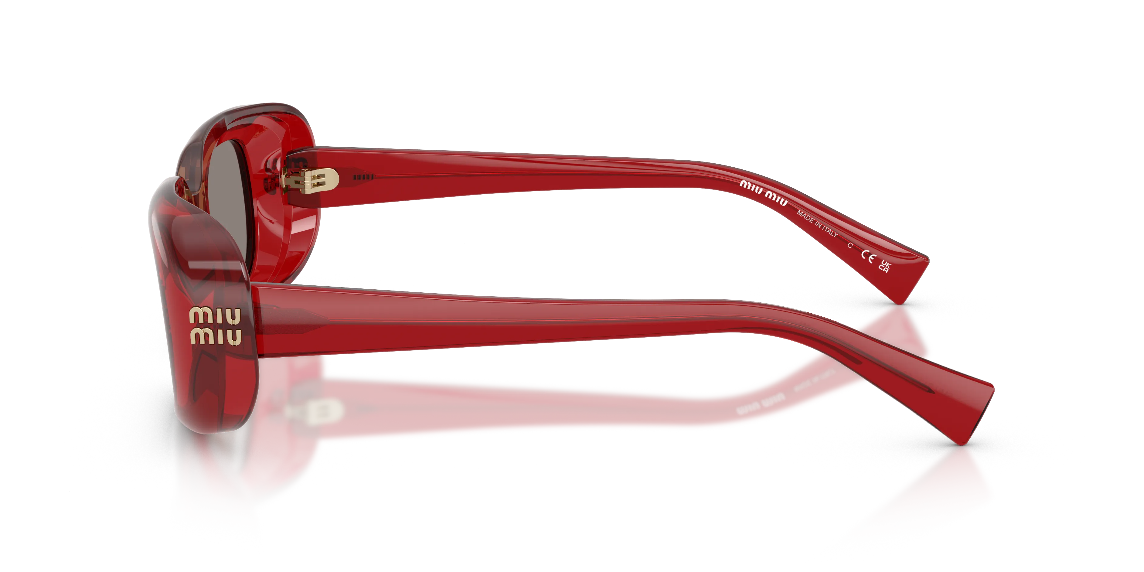 Miu Miu MU B13S 23M80Q Occhiali da sole Acetato Rosso Grigio Squadrata Normale - immagine 4