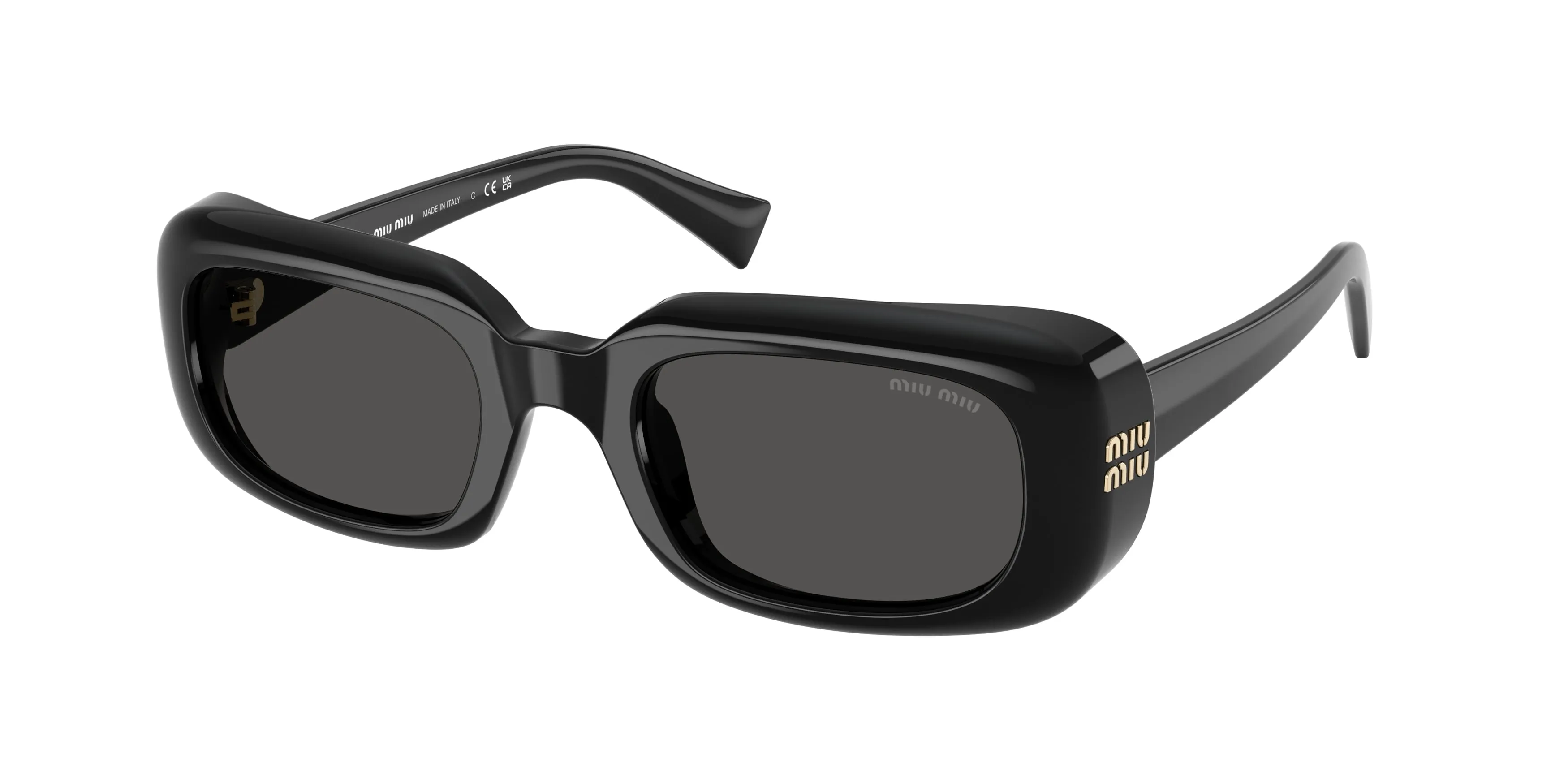 Miu Miu MU B13S 16K08Z Occhiali da sole Acetato Nero Grigio Squadrata Normale - immagine 1