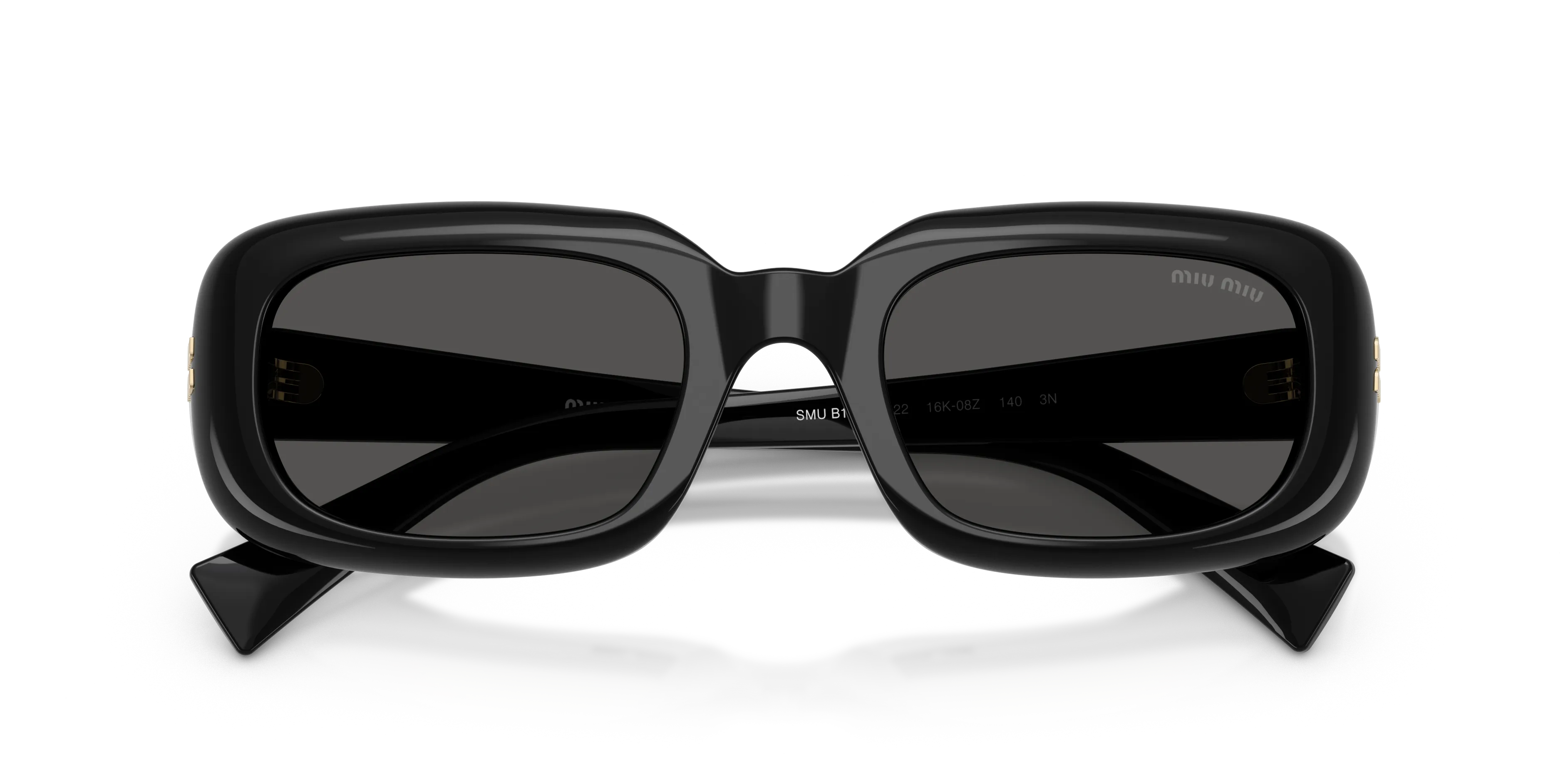 Miu Miu MU B13S 16K08Z Occhiali da sole Acetato Nero Grigio Squadrata Normale - immagine 2