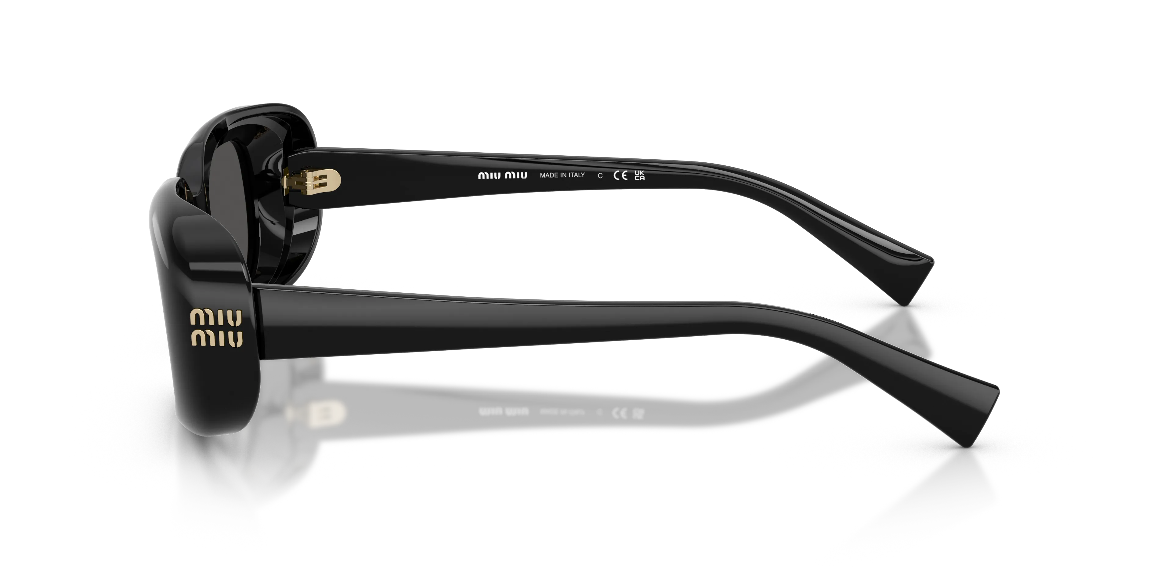 Miu Miu MU B13S 16K08Z Occhiali da sole Acetato Nero Grigio Squadrata Normale - immagine 4