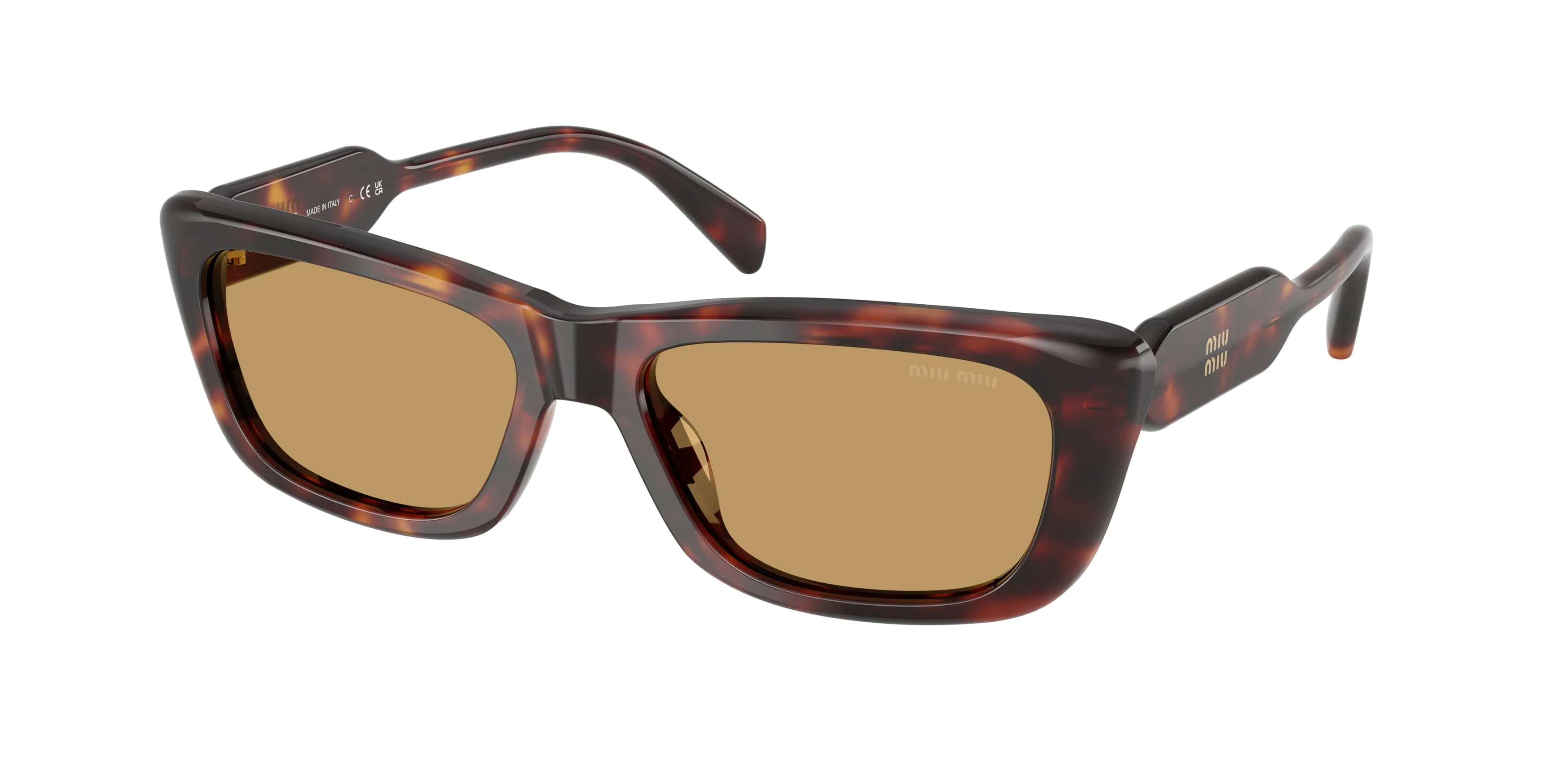 Miu Miu MU B12S 27L10Y Occhiali da sole Acetato Tartaruga Marrone Squadrata Normale - immagine 1