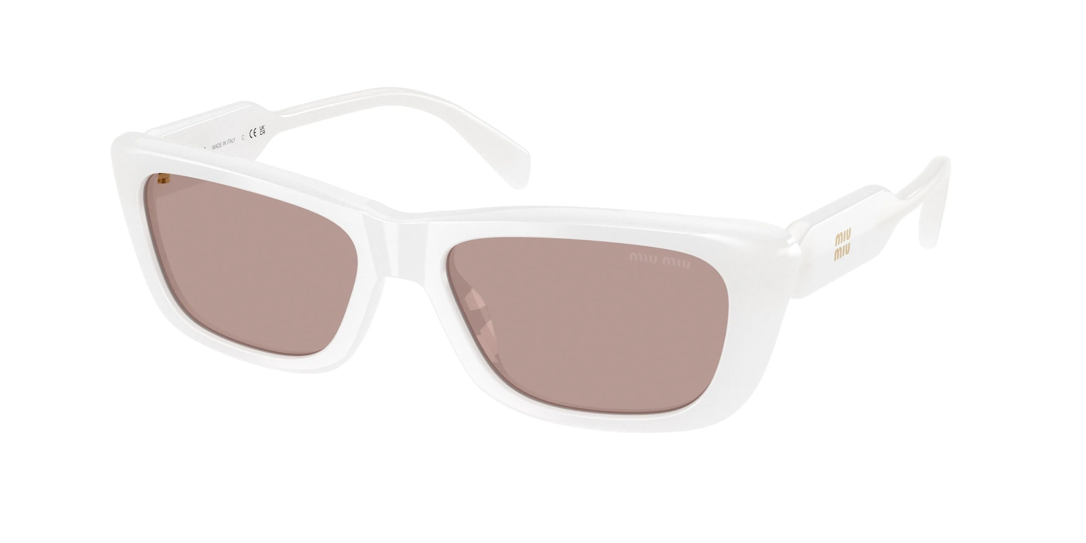 Miu Miu MU B12S 20M20I Occhiali da sole Acetato Bianco Marrone Squadrata Normale - immagine 1