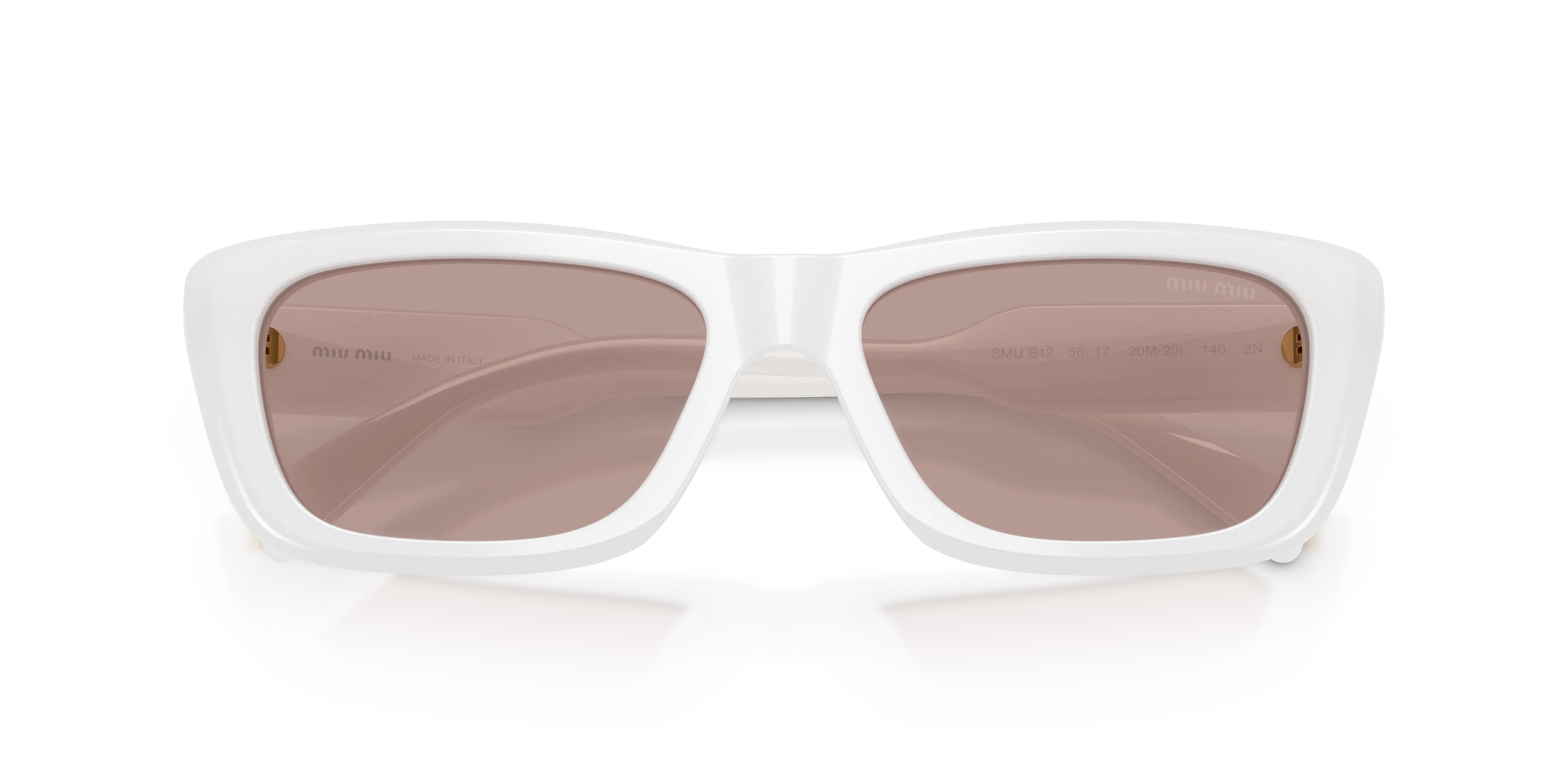 Miu Miu MU B12S 20M20I Occhiali da sole Acetato Bianco Marrone Squadrata Normale - immagine 2