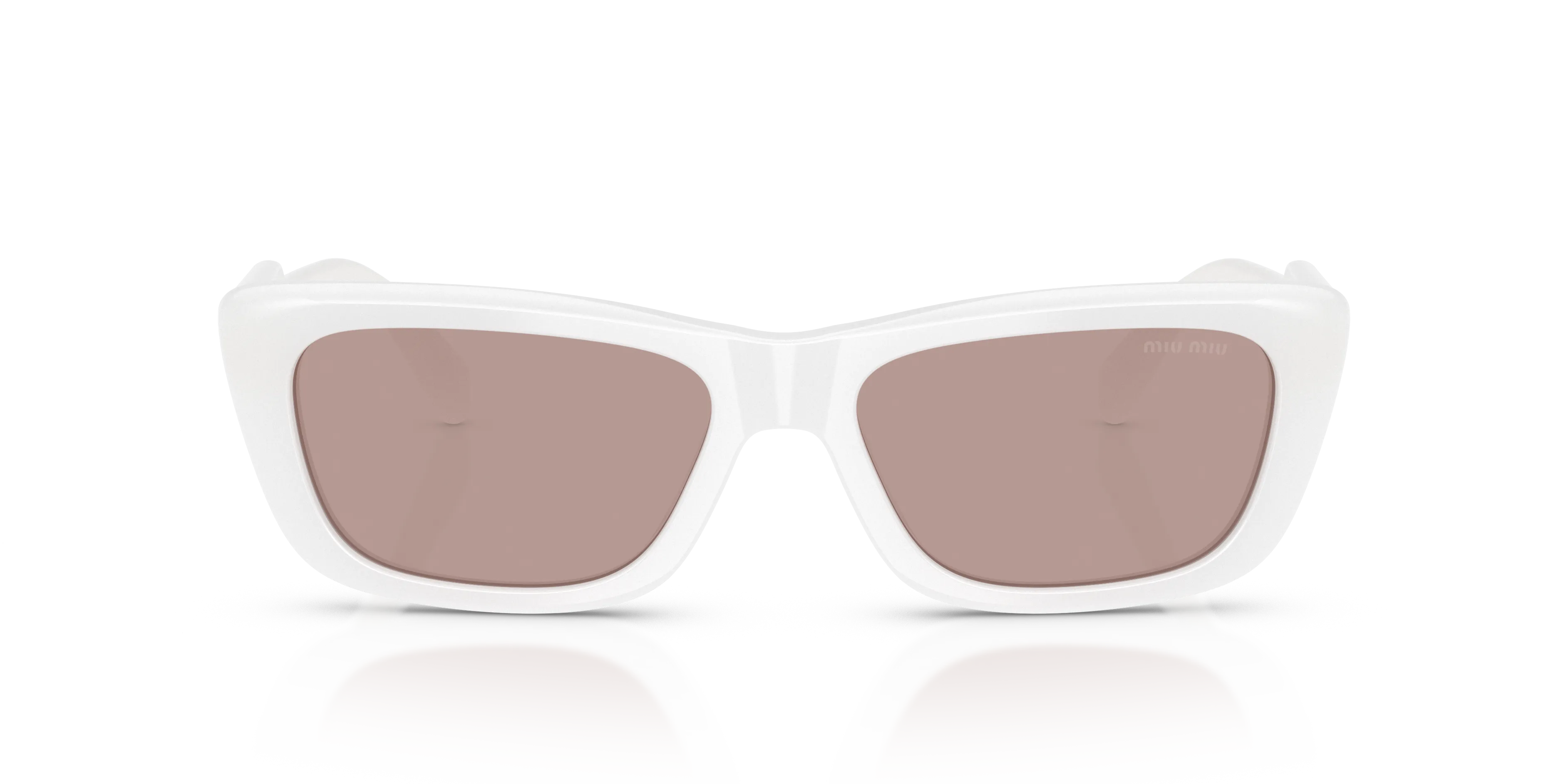 Miu Miu MU B12S 20M20I Occhiali da sole Acetato Bianco Marrone Squadrata Normale - immagine 3