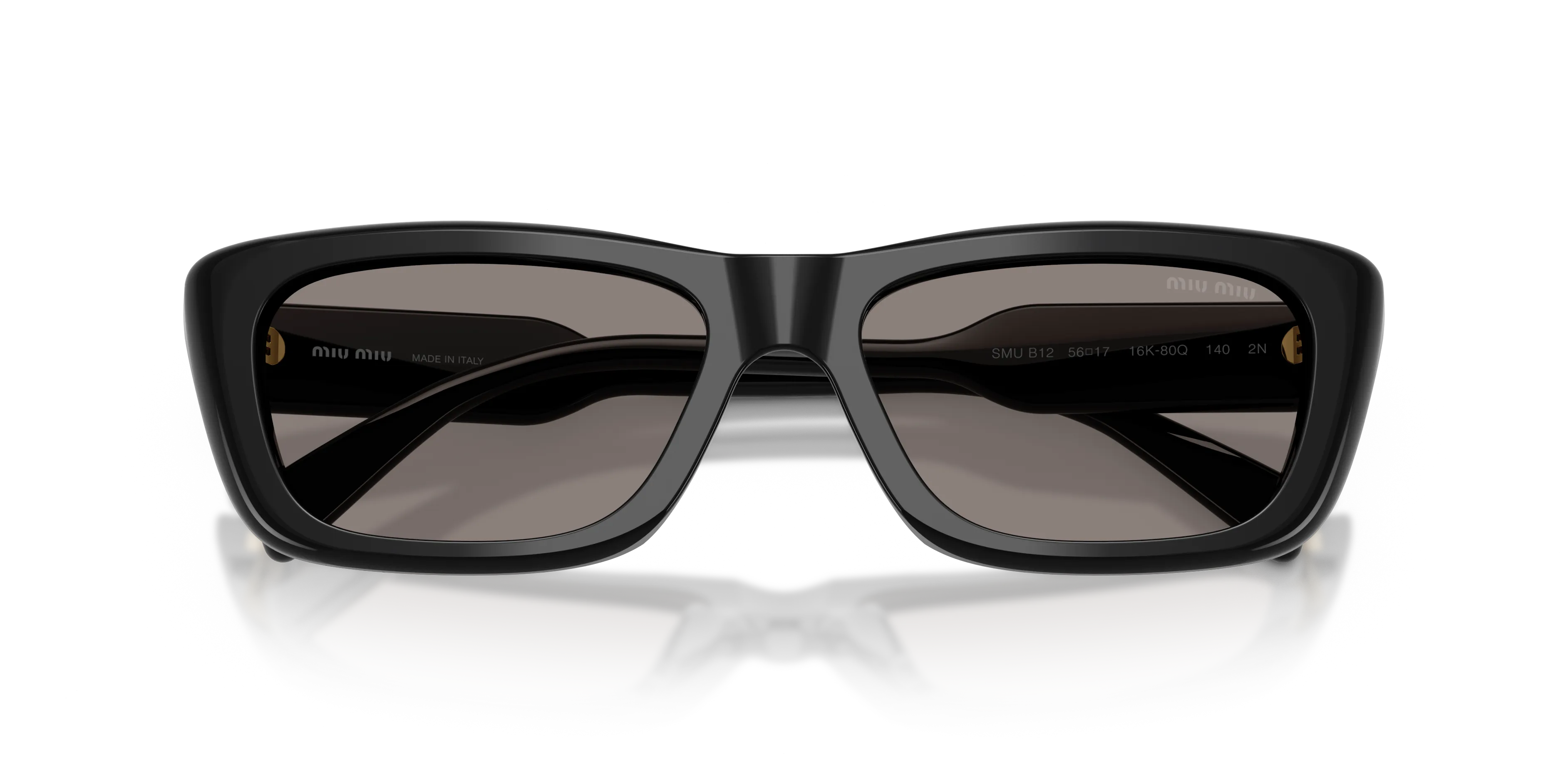 Miu Miu MU B12S 16K80Q Occhiali da sole Acetato Nero Grigio Squadrata Normale - immagine 2