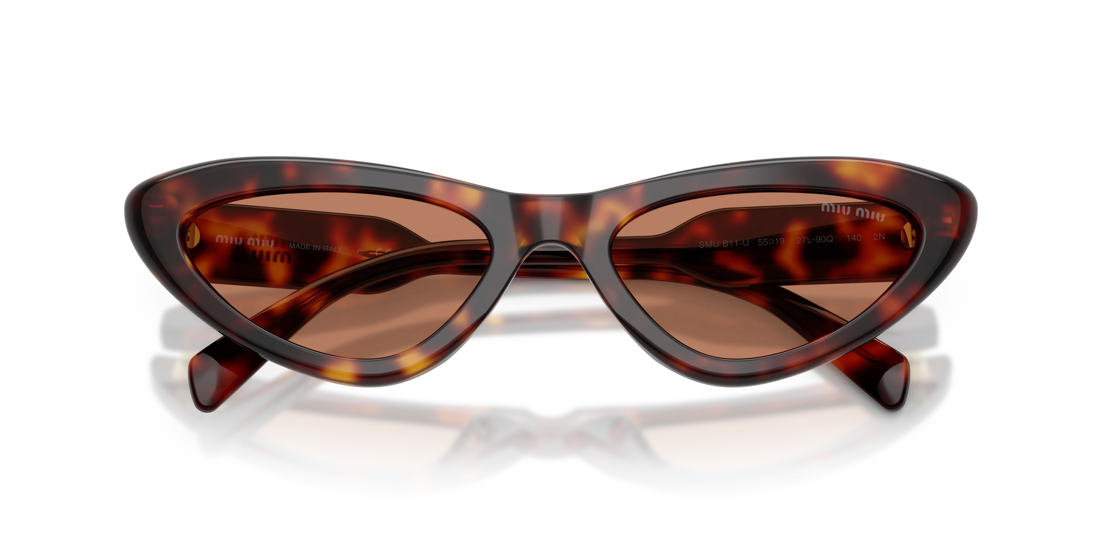 Miu Miu MU B11SU 27L90Q Occhiali da sole Acetato Tartaruga Marrone Cat Eye Normale - immagine 2
