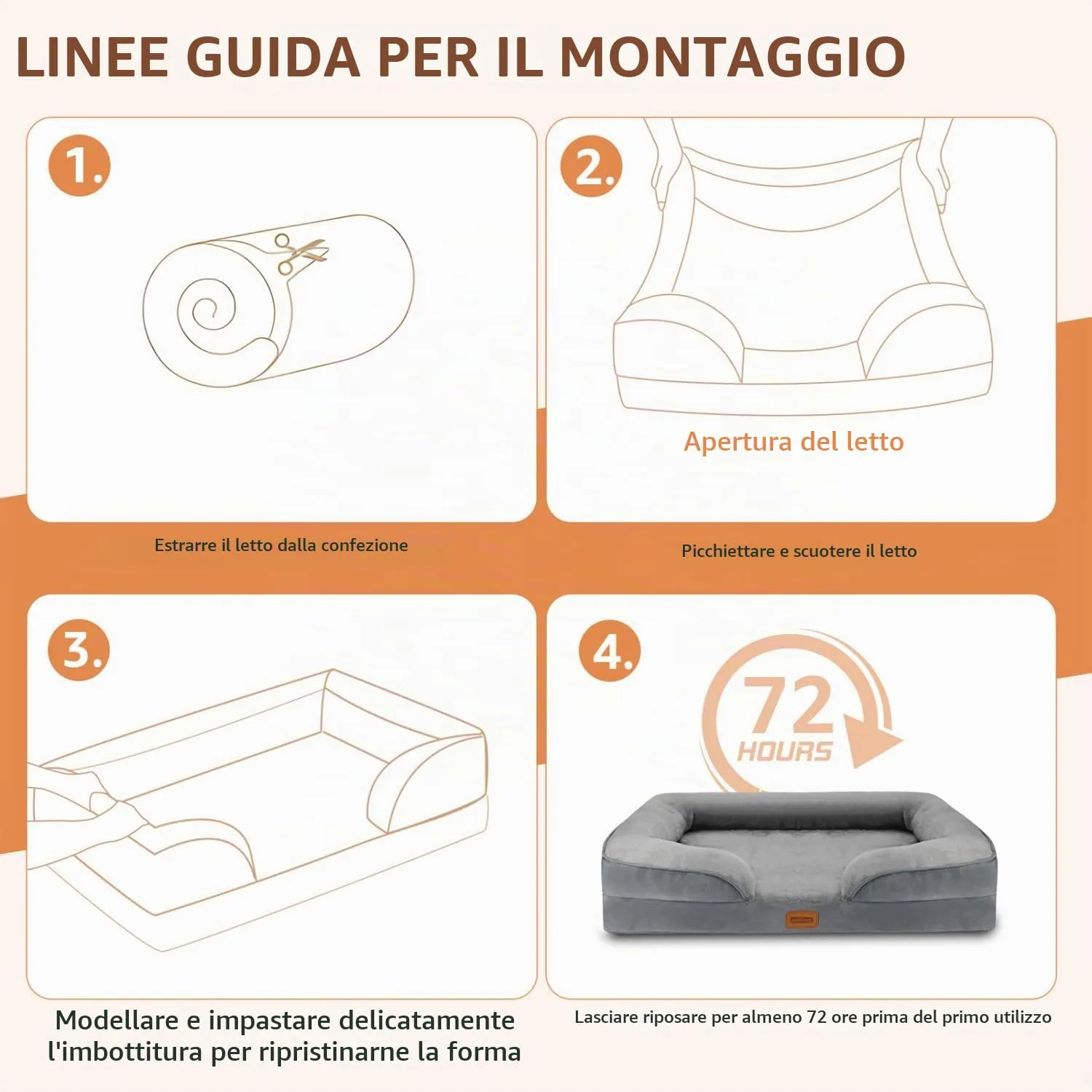 Nobleza Cuccia Cane Interno Taglia Media, 89x63x17cm, Cuscino per Cani Grandi Impermeabile, Cuccia Ortopedica per Cani Grandi, Lettino per Cane Sfoderabile e Lavabile - immagine 5