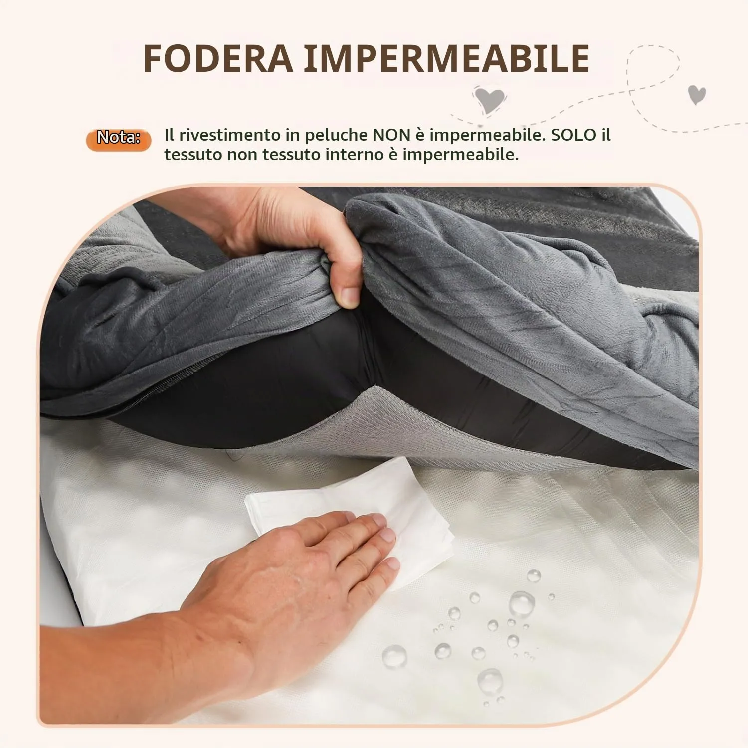 Nobleza Cuccia Cane Interno Taglia Media, 89x63x17cm, Cuscino per Cani Grandi Impermeabile, Cuccia Ortopedica per Cani Grandi, Lettino per Cane Sfoderabile e Lavabile - immagine 8