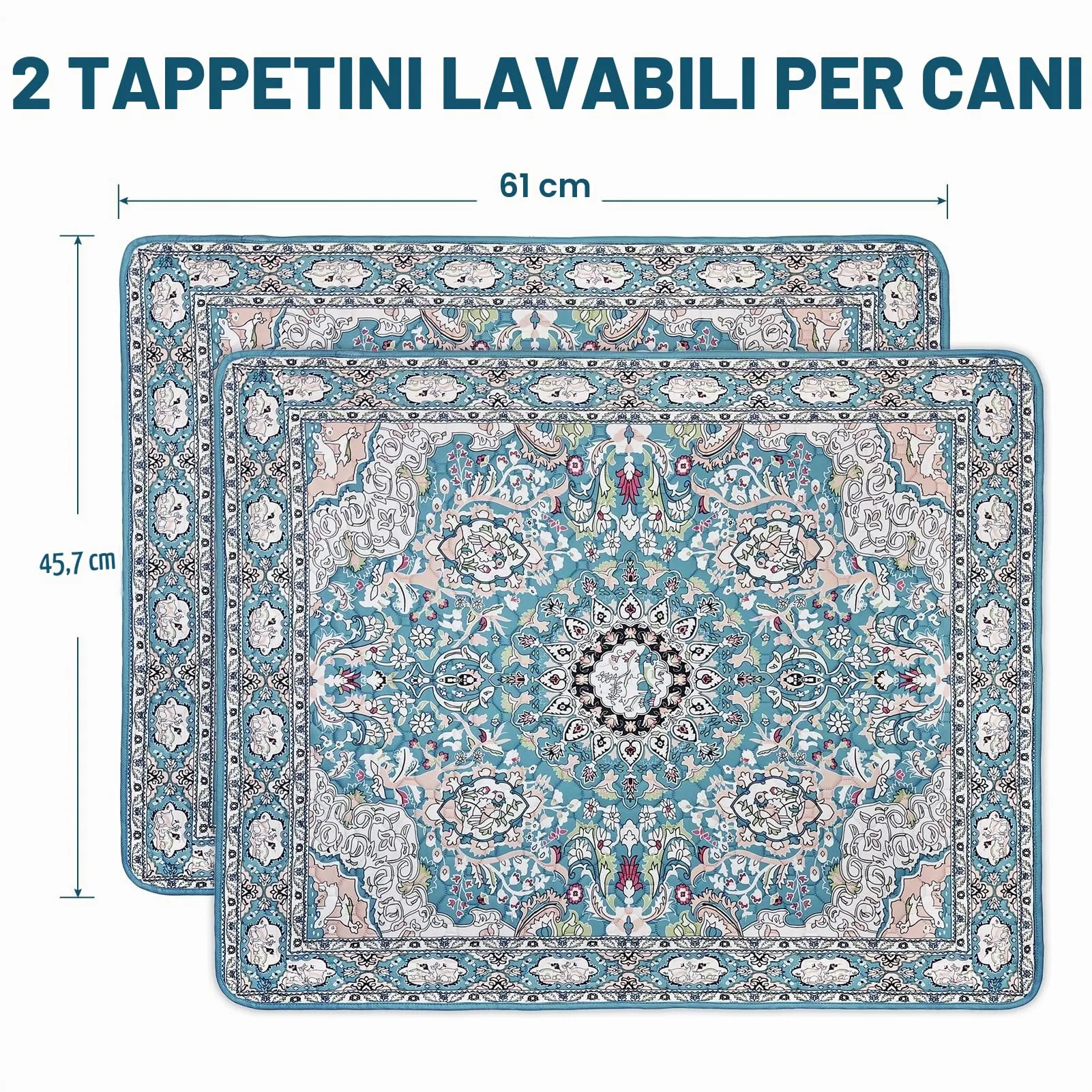 Tappetini lavabili per cani, 2 tappetini per cuccioli con feromoni,60x45cm - immagine 2