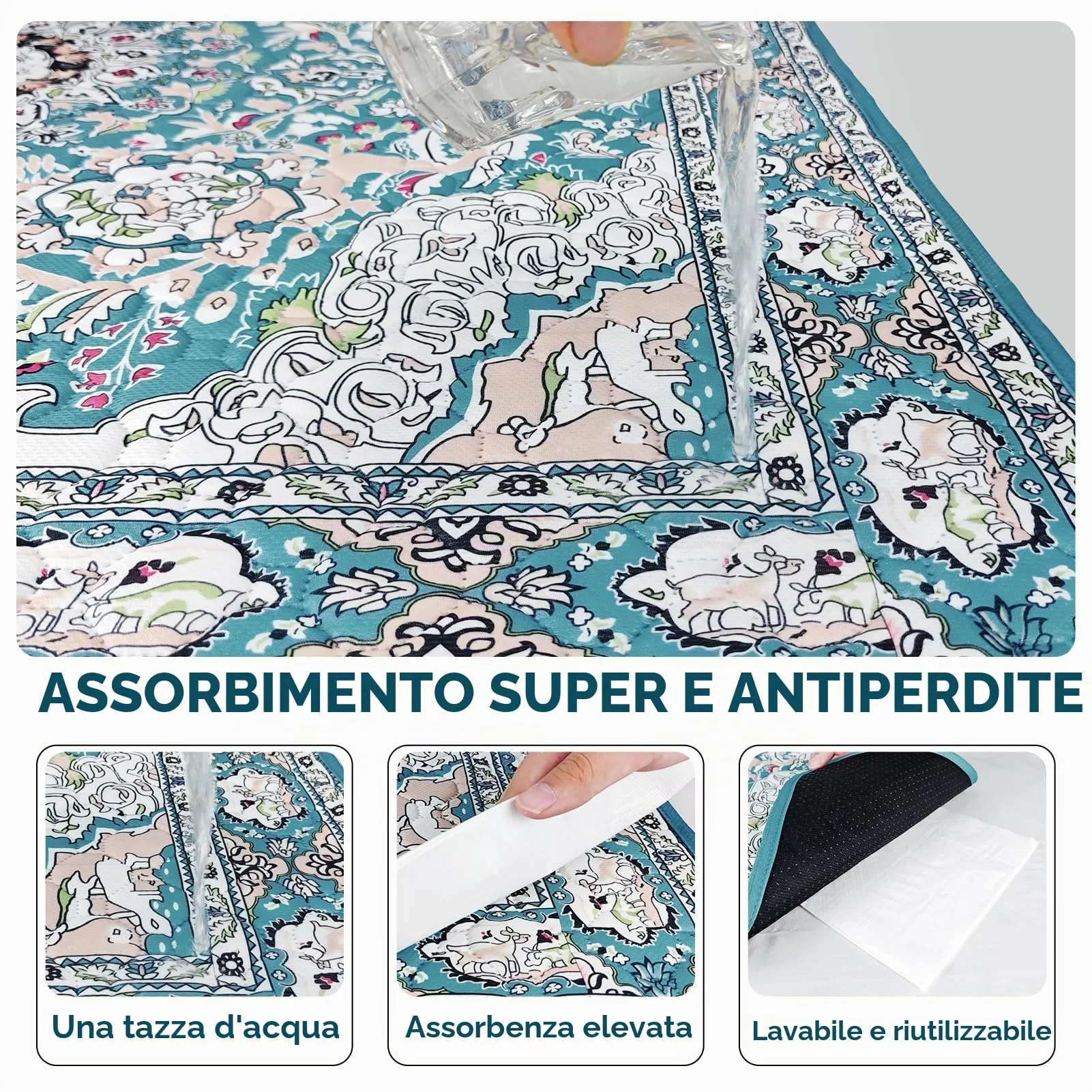 Tappetini lavabili per cani, 2 tappetini per cuccioli con feromoni,60x45cm - immagine 3