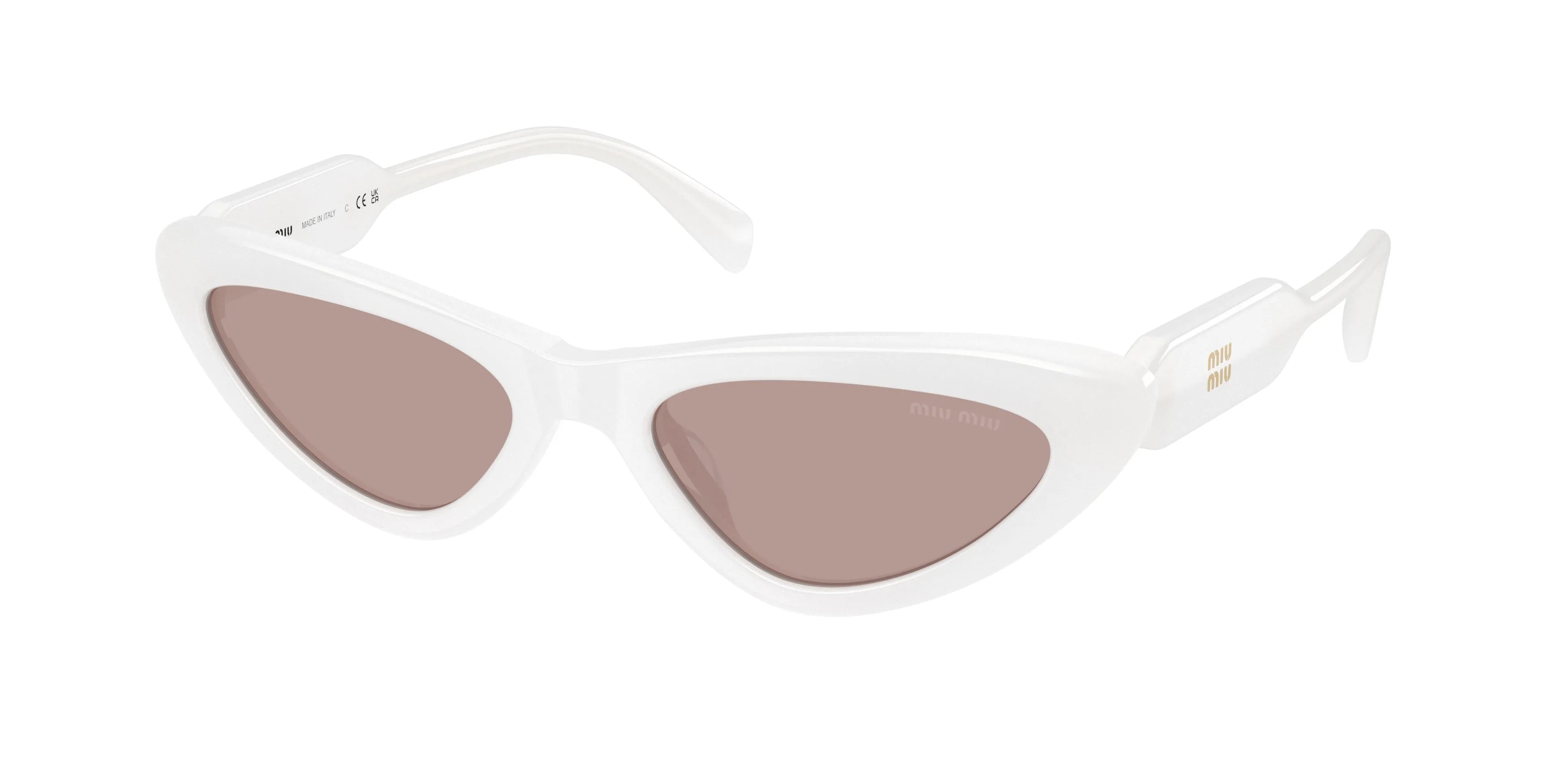 Miu Miu MU B11SU 20M20I Occhiali da sole Acetato Bianco Marrone Cat Eye Normale - immagine 1