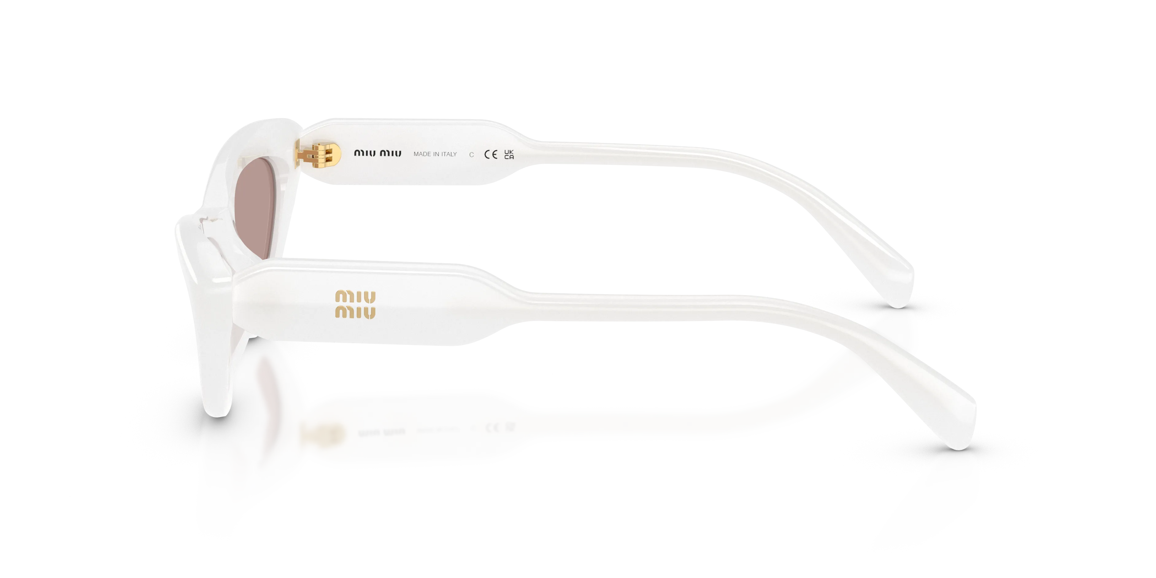 Miu Miu MU B11SU 20M20I Occhiali da sole Acetato Bianco Marrone Cat Eye Normale - immagine 4