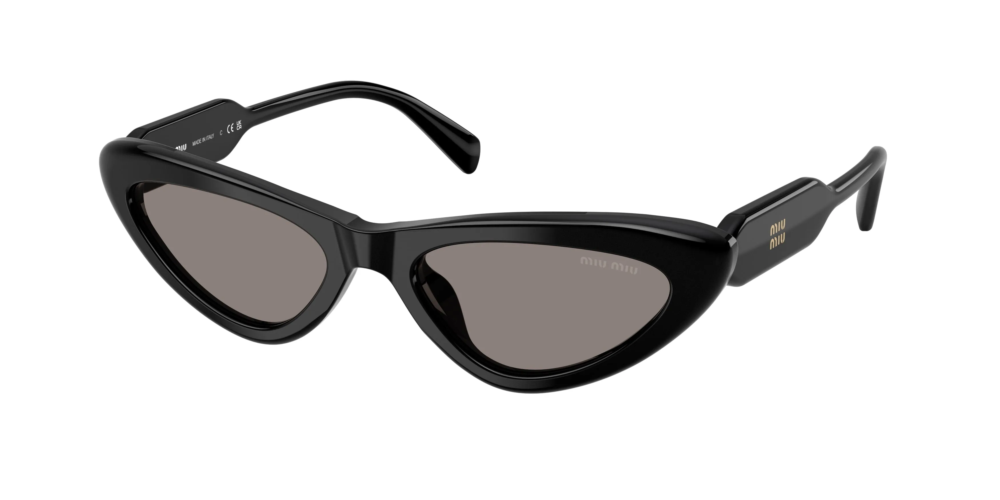 Miu Miu MU B11SU 16K80Q Occhiali da sole Acetato Nero Grigio Cat Eye Normale - immagine 1