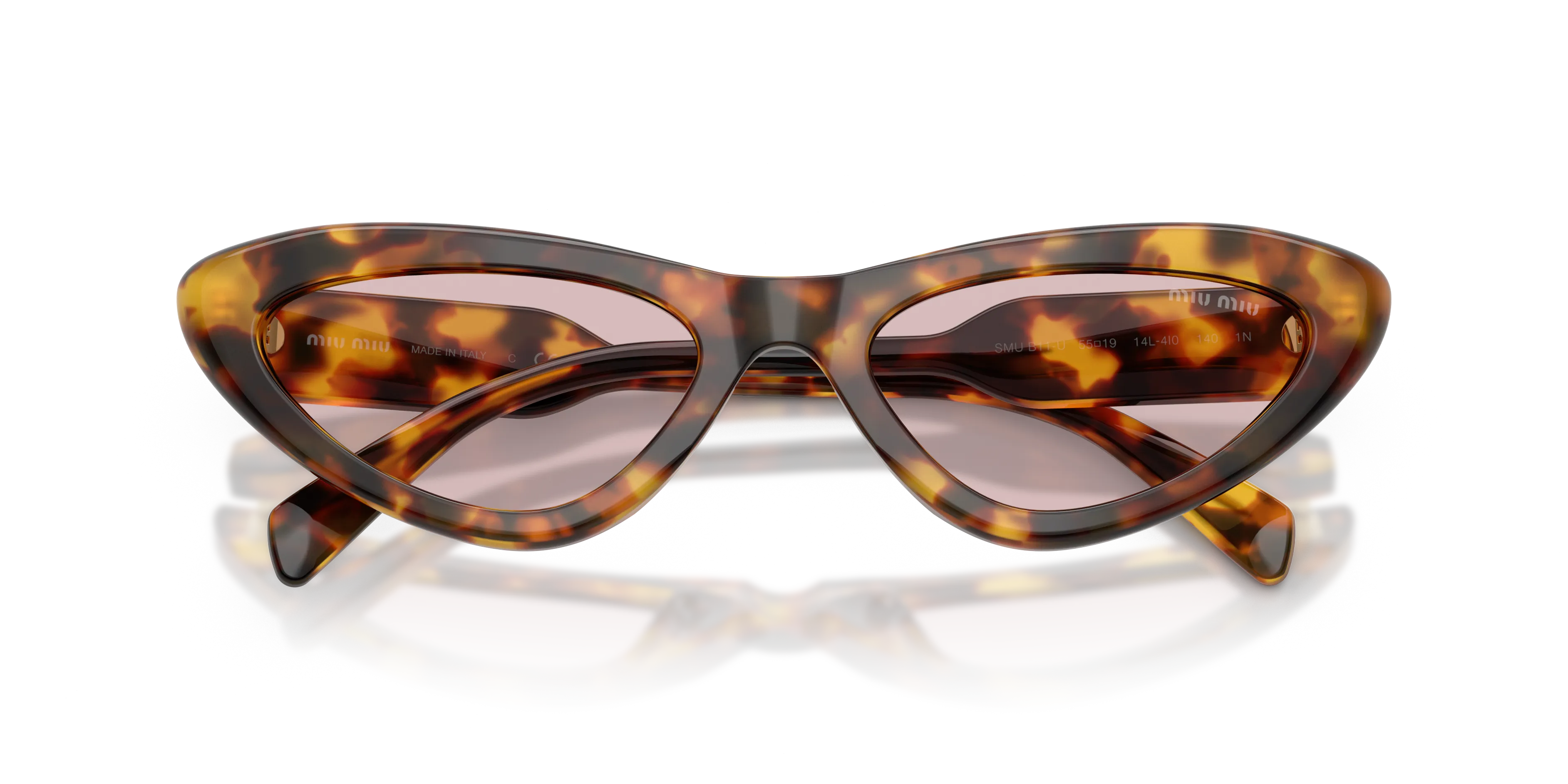 Miu Miu MU B11SU 14L4I0 Occhiali da sole Acetato Tartaruga Rosa Cat Eye Normale - immagine 2