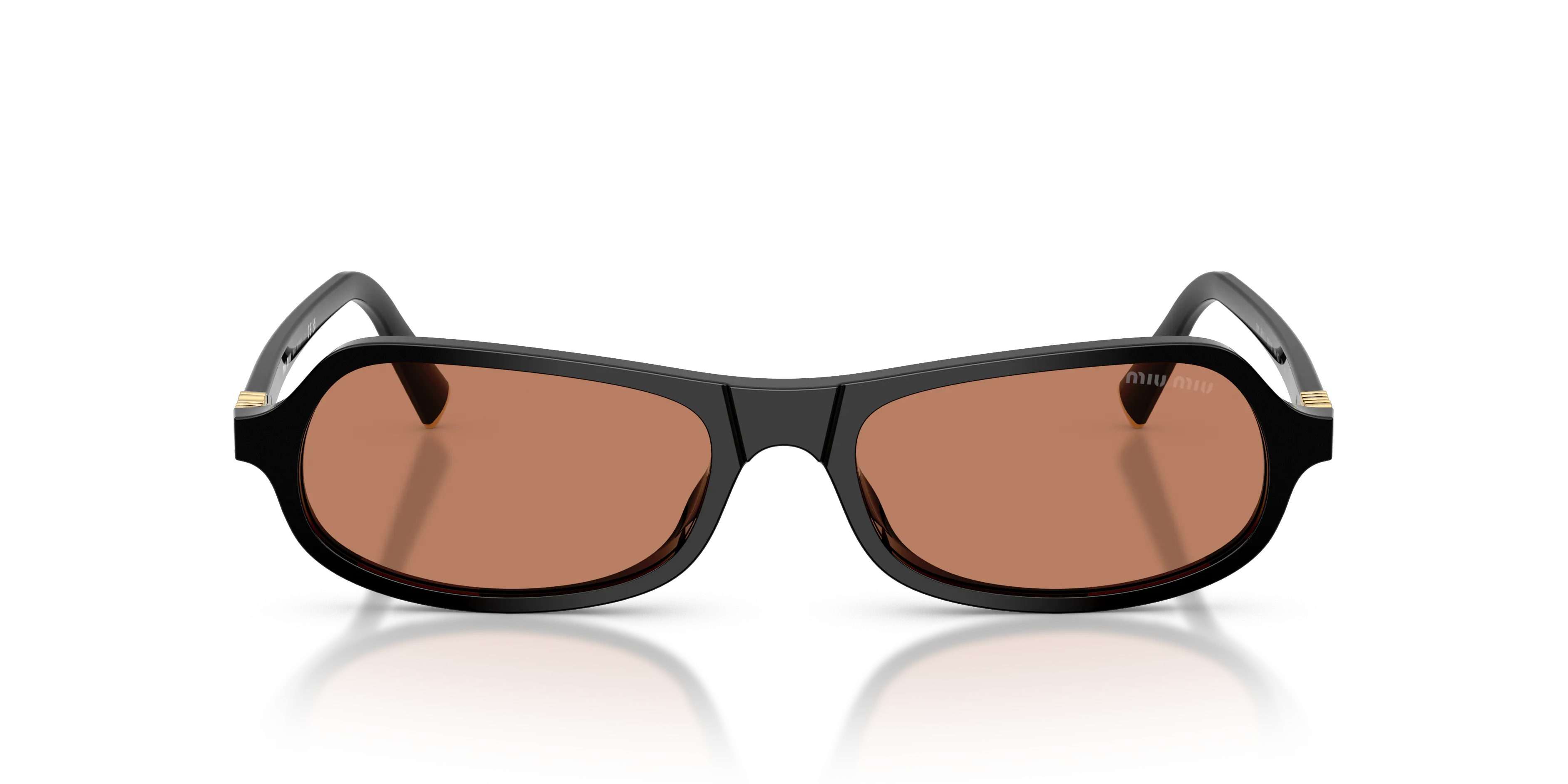 Miu Miu MU B10SU 16K90Q Occhiali da sole Acetato Nero Marrone Geometrica Normale - immagine 3