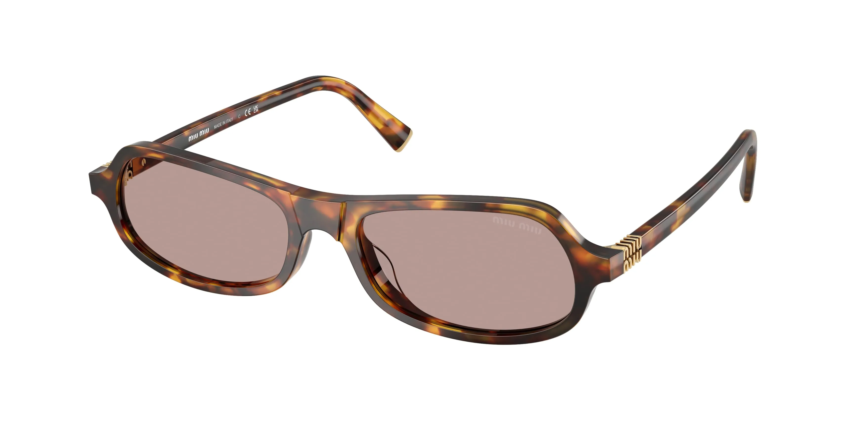 Miu Miu MU B10SU 14L20I Occhiali da sole Acetato Tartaruga Marrone Geometrica Normale - immagine 1