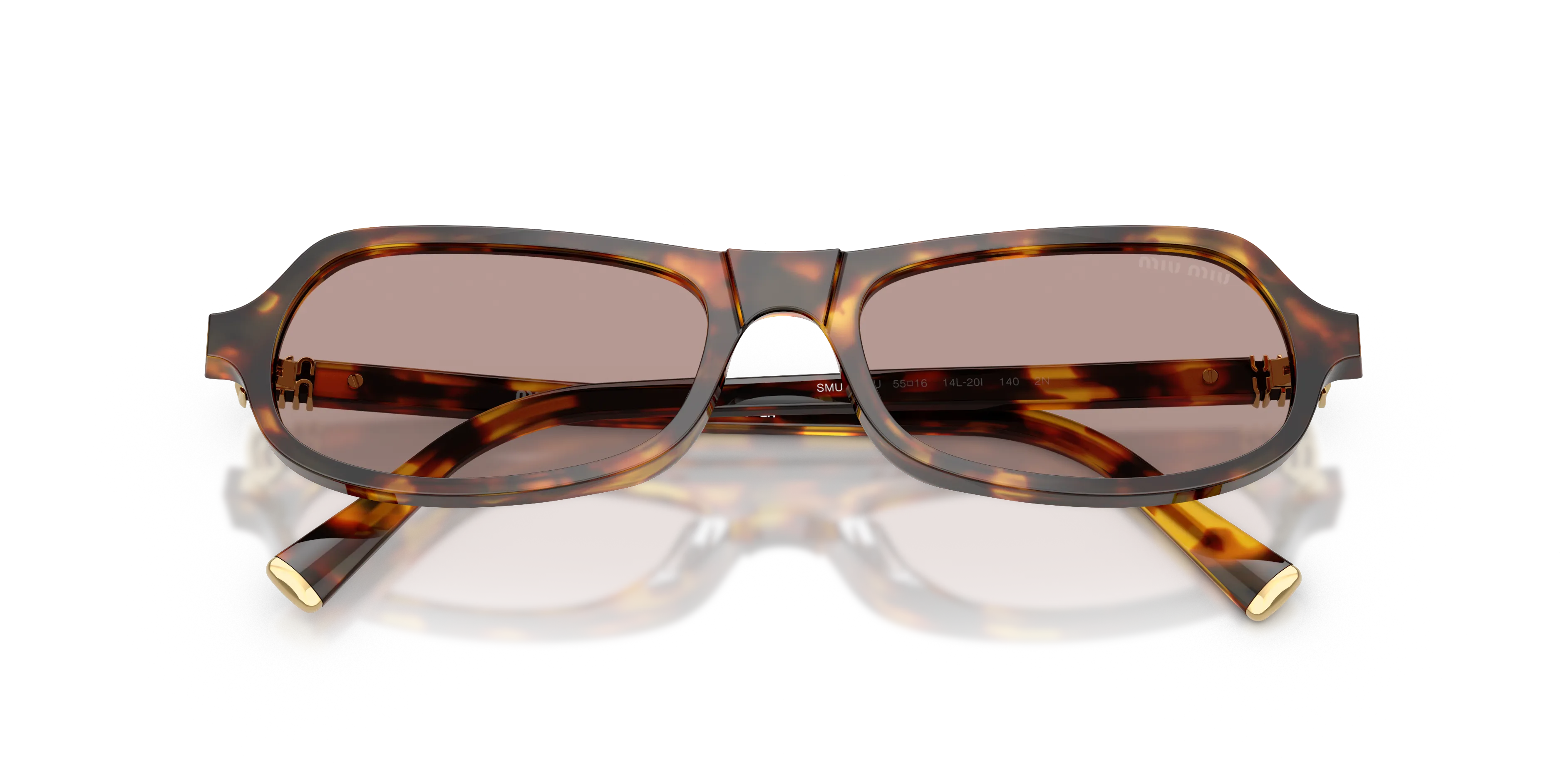 Miu Miu MU B10SU 14L20I Occhiali da sole Acetato Tartaruga Marrone Geometrica Normale - immagine 2