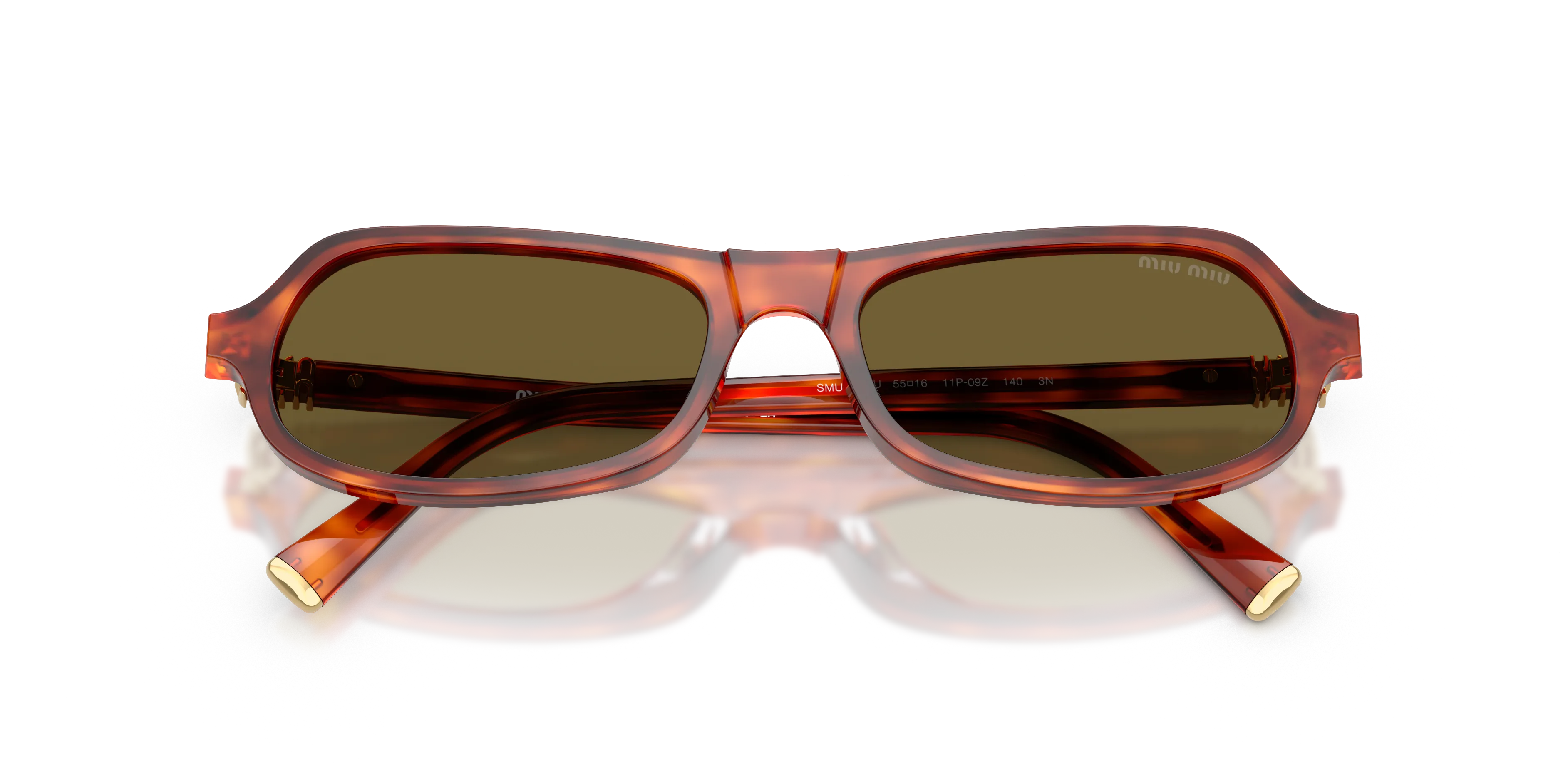 Miu Miu MU B10SU 11P09Z Occhiali da sole Acetato Marrone Marrone Geometrica Normale - immagine 2