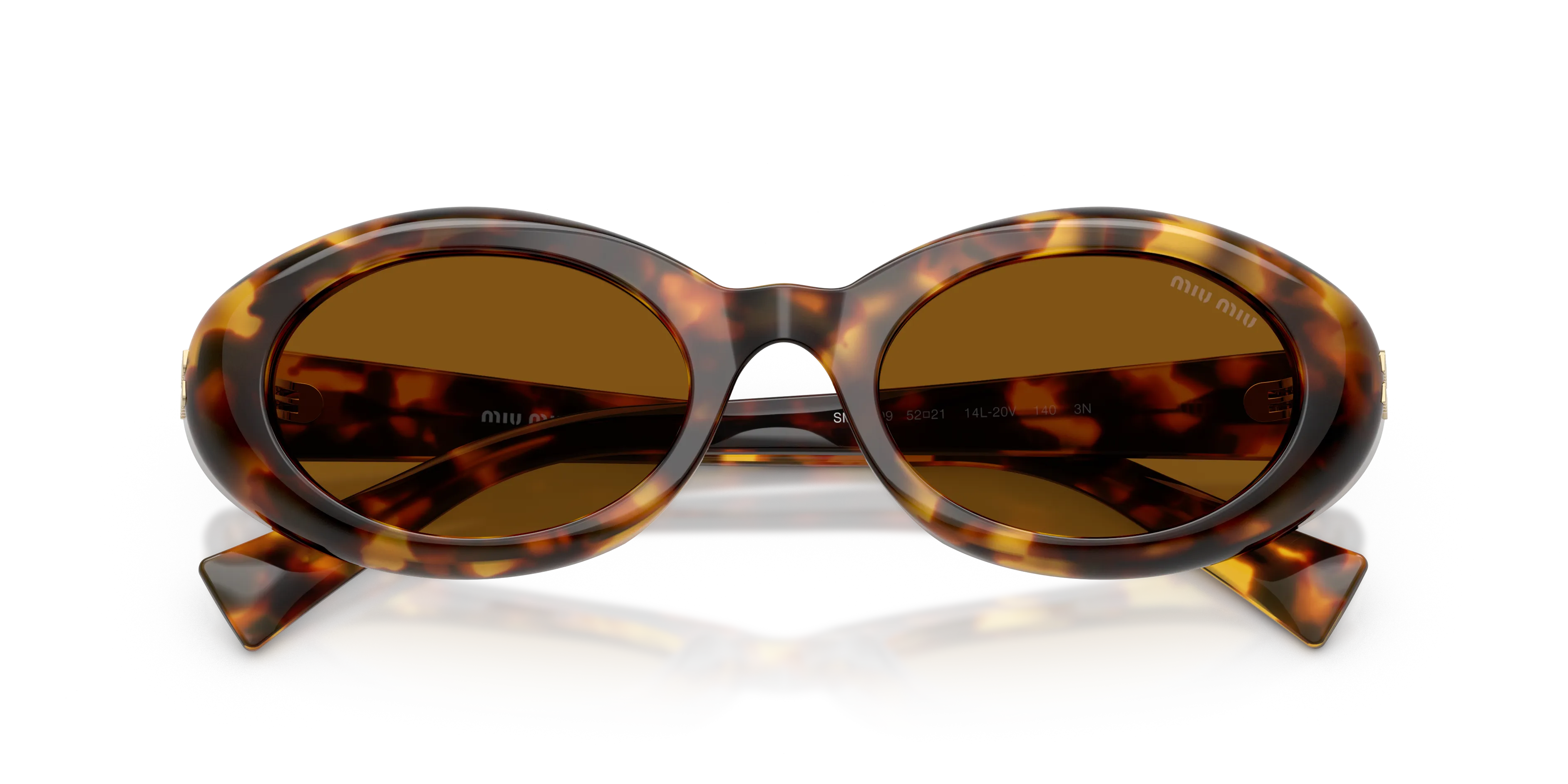 Miu Miu MU B09S 14L20V Occhiali da sole Acetato Tartaruga Bronzo Rotonda Normale - immagine 2