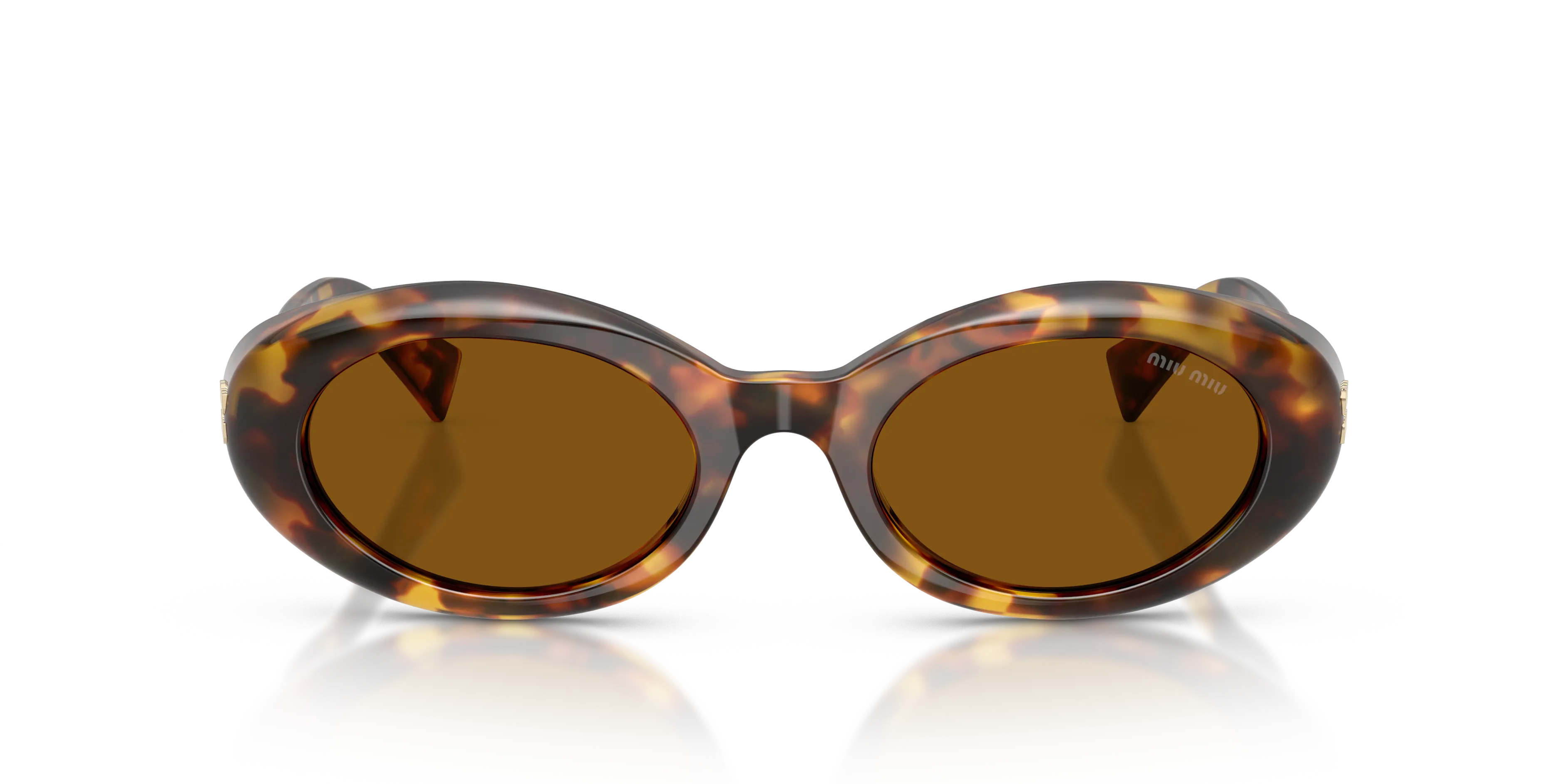 Miu Miu MU B09S 14L20V Occhiali da sole Acetato Tartaruga Bronzo Rotonda Normale - immagine 3