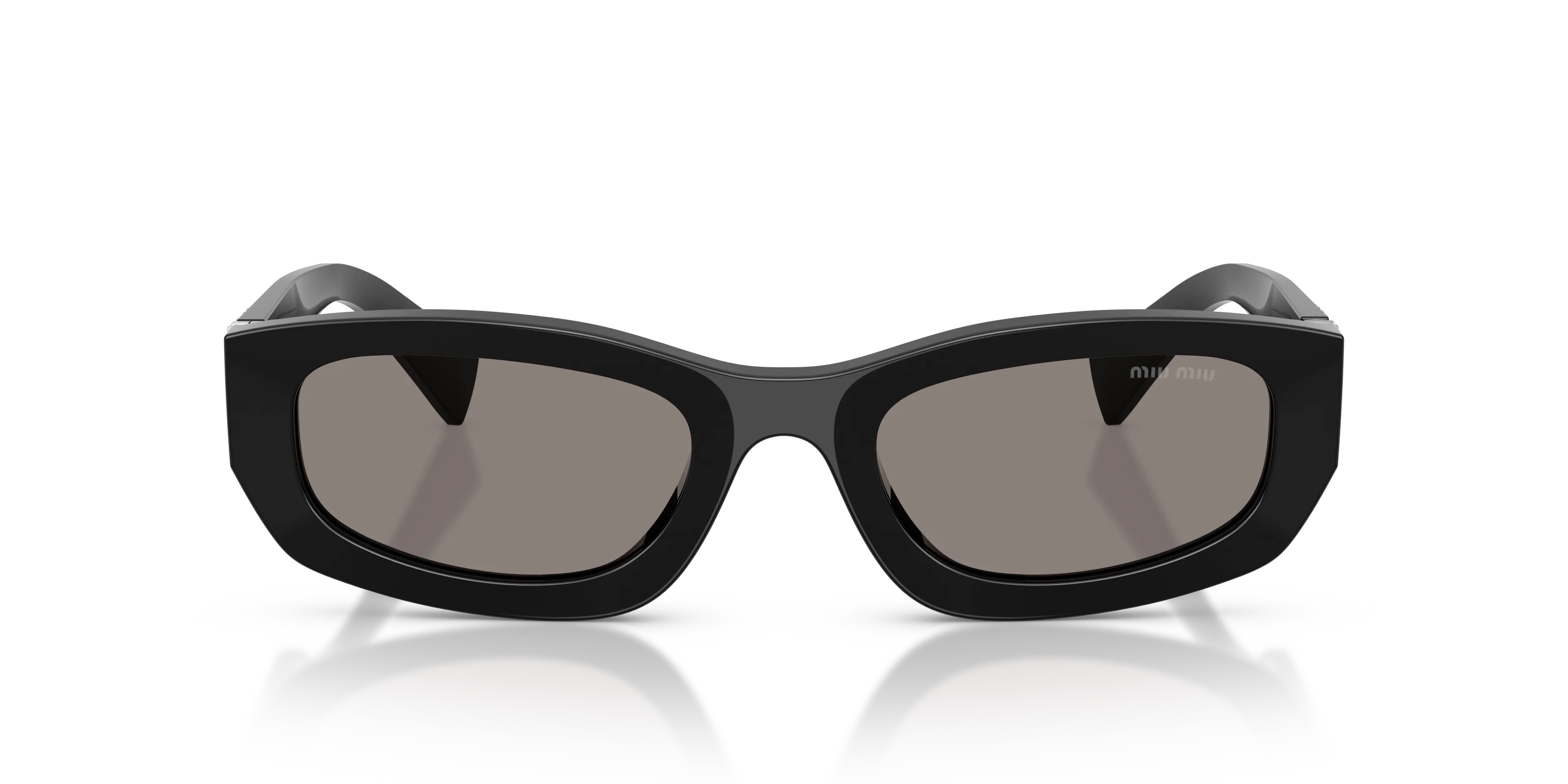 Miu Miu MU B04S 16K80Q Occhiali da sole Acetato Nero Grigio Geometrica Normale - immagine 3