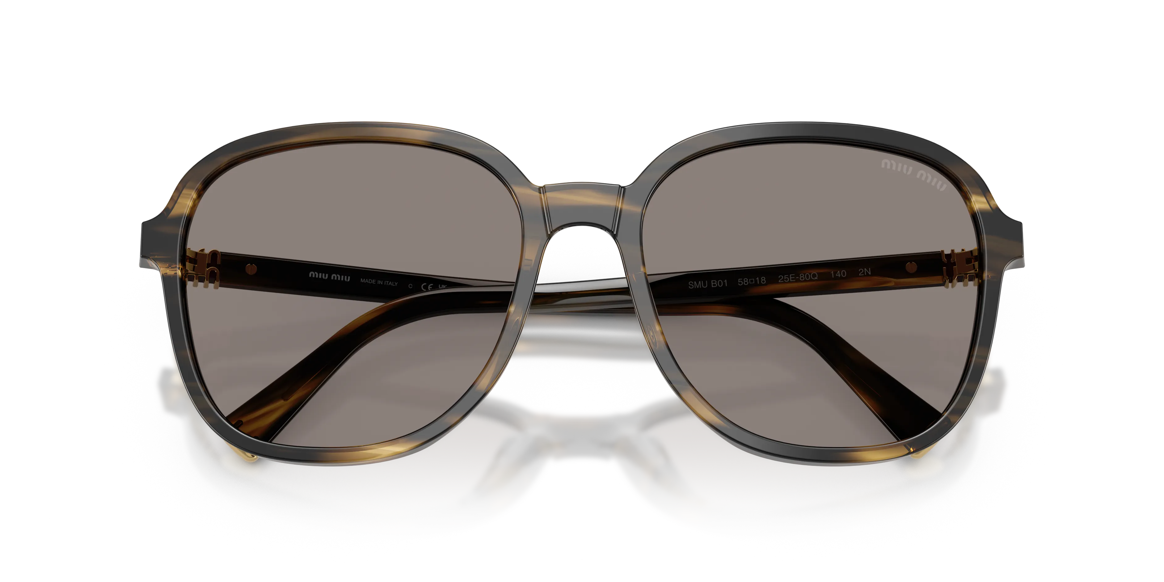 Miu Miu MU B01S 25E80Q Occhiali da sole Acetato Verde Grigio Pillow Normale - immagine 2
