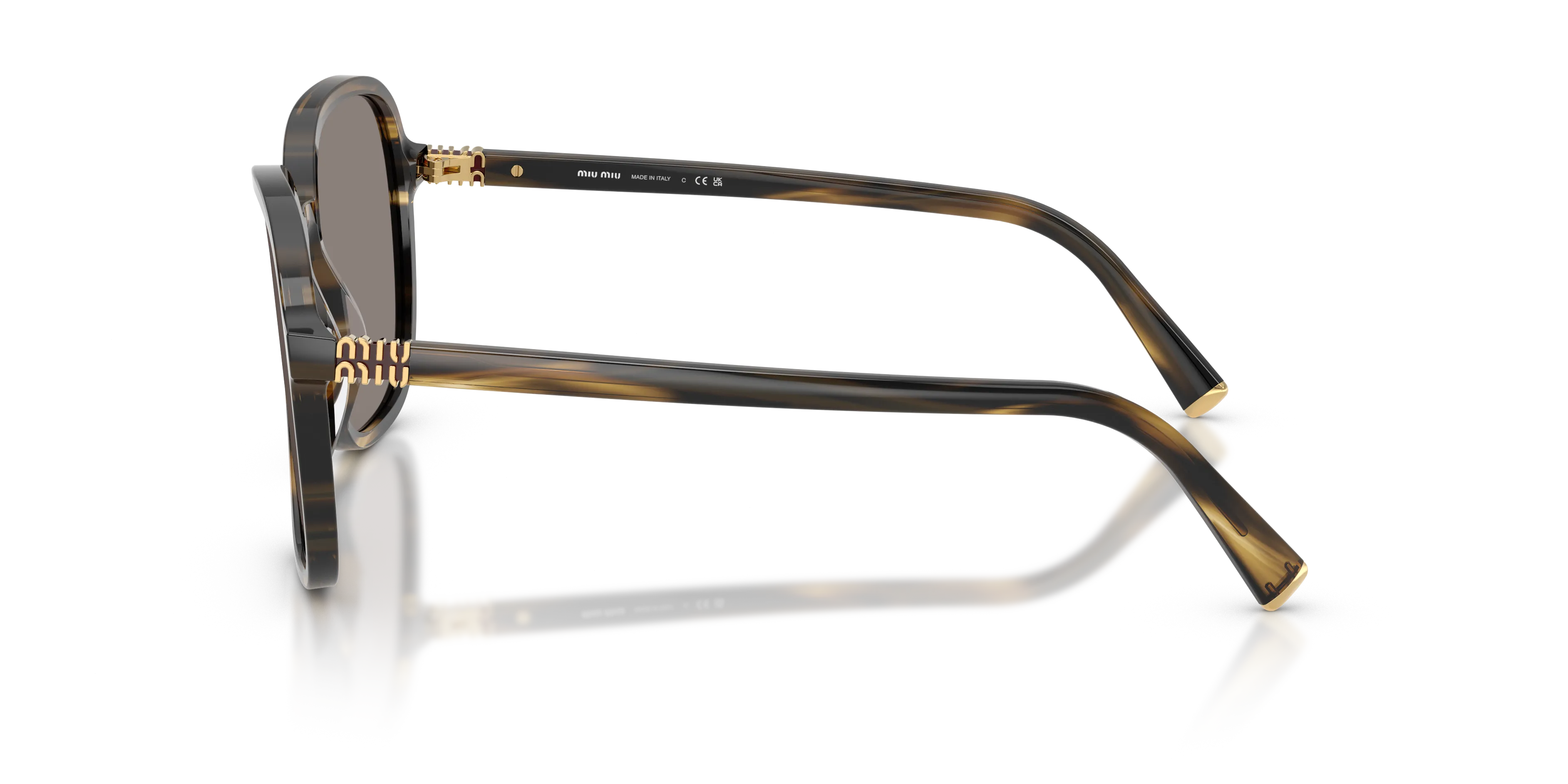 Miu Miu MU B01S 25E80Q Occhiali da sole Acetato Verde Grigio Pillow Normale - immagine 4