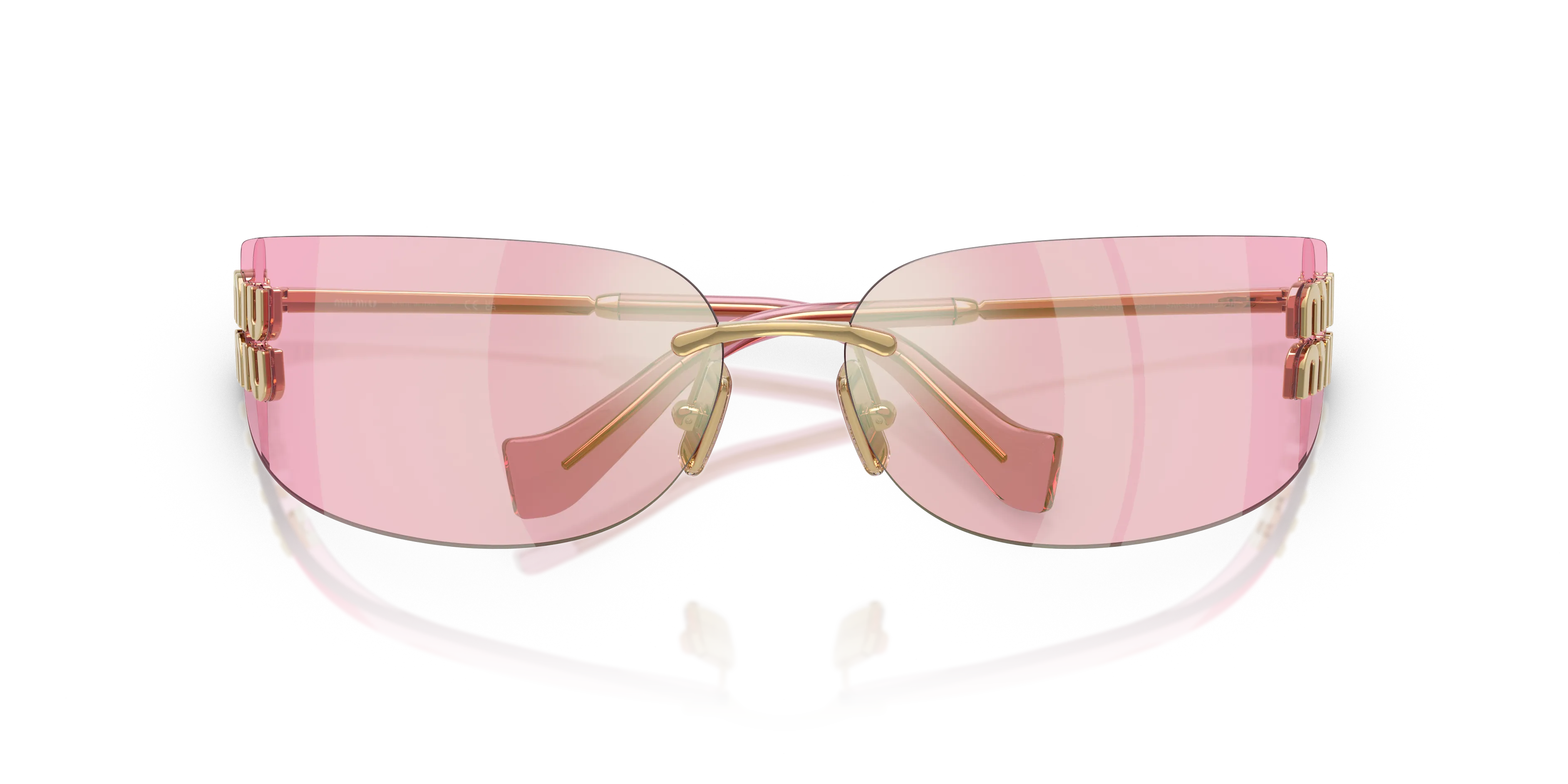Miu Miu MU A51S 5AK90Y Occhiali da sole Metallo Oro Rosa Squadrata Normale - immagine 2
