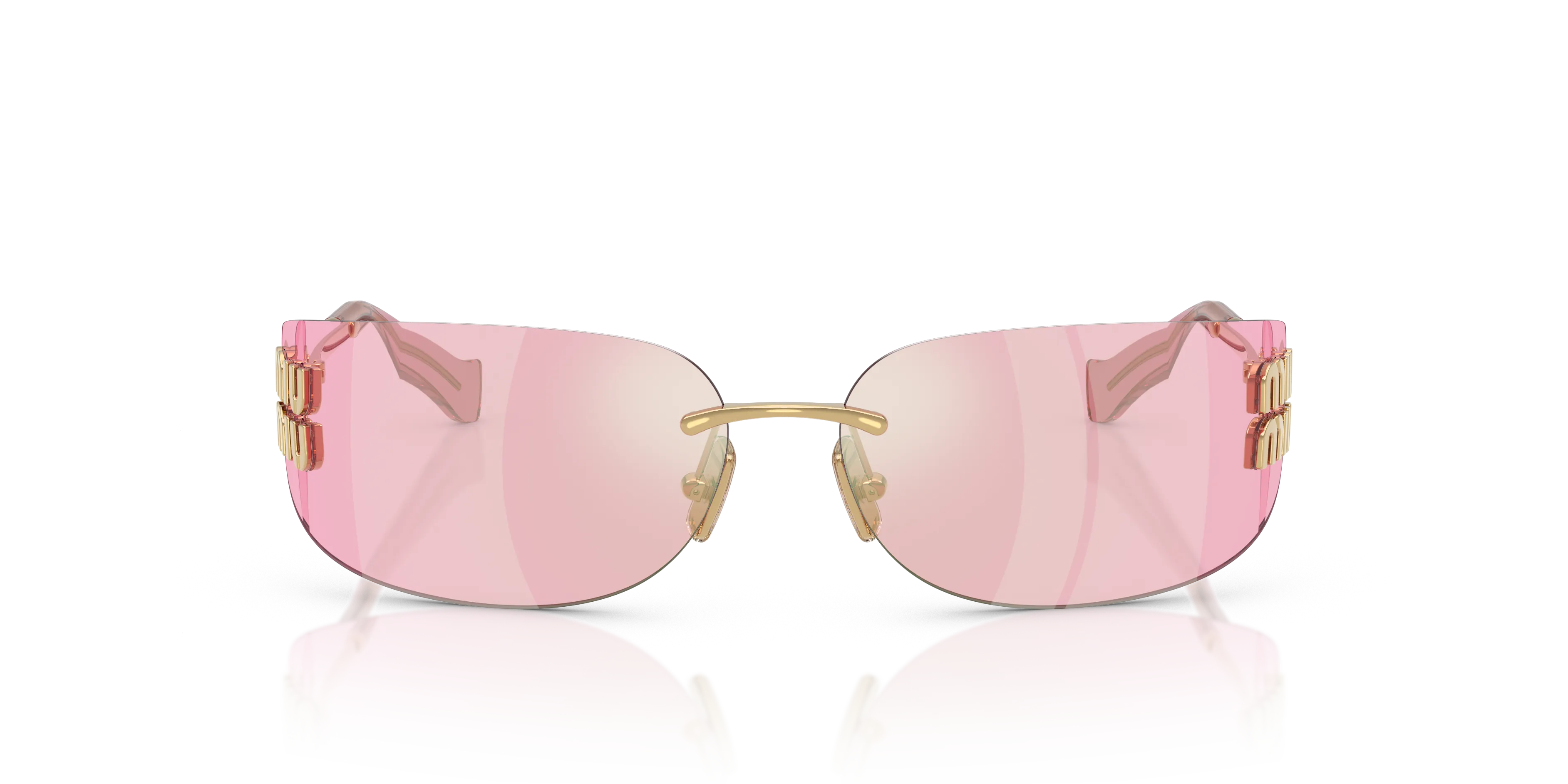 Miu Miu MU A51S 5AK90Y Occhiali da sole Metallo Oro Rosa Squadrata Normale - immagine 3
