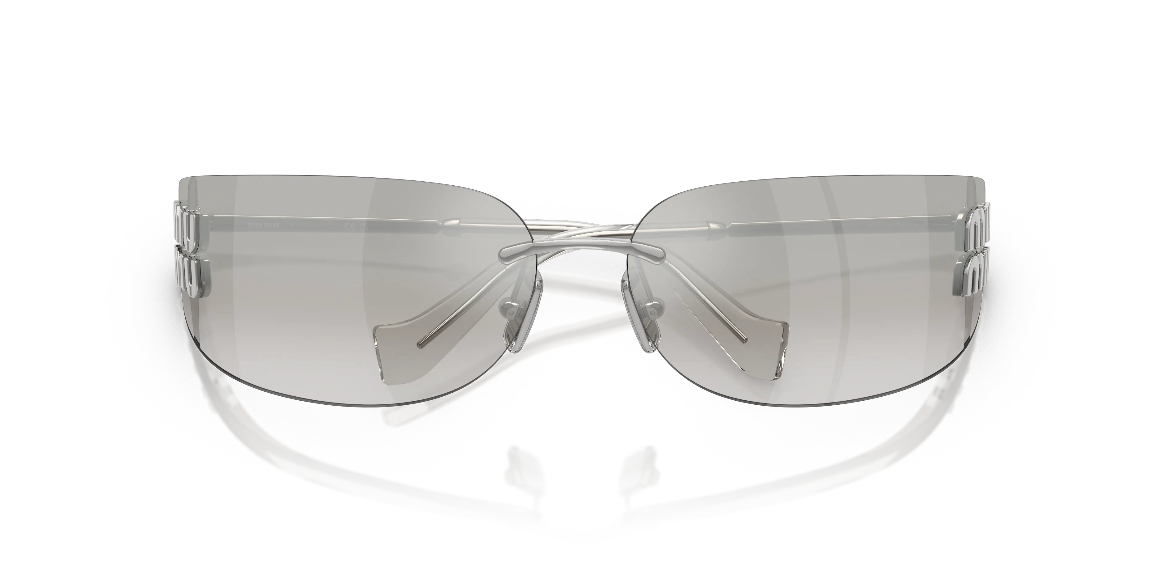 Miu Miu MU A51S 1BC10Y Occhiali da sole Metallo Argento Grigio Squadrata Normale Sfumato - immagine 2