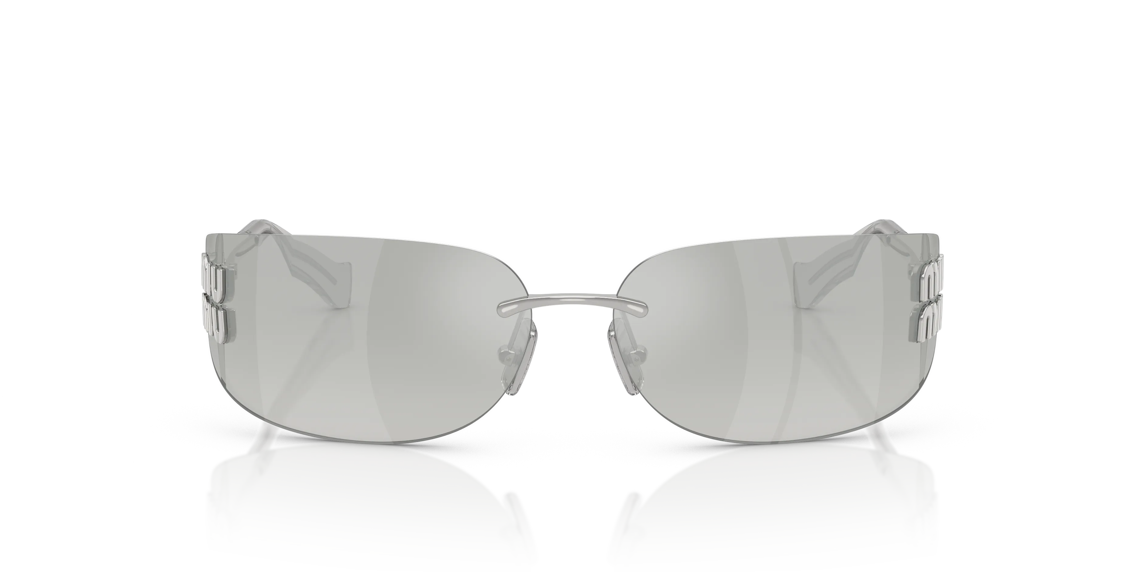Miu Miu MU A51S 1BC10Y Occhiali da sole Metallo Argento Grigio Squadrata Normale Sfumato - immagine 3
