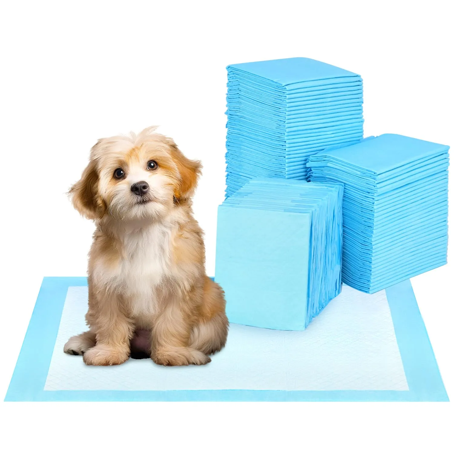 QWORK® 100 Pezzi Tappetini Igienici per Cani Monouso, 45 x 33 cm Tappetino Cane, Tappetini per Pipì Altamente Assorbenti, per Cuccioli, Animali di Piccola Taglia - immagine 1