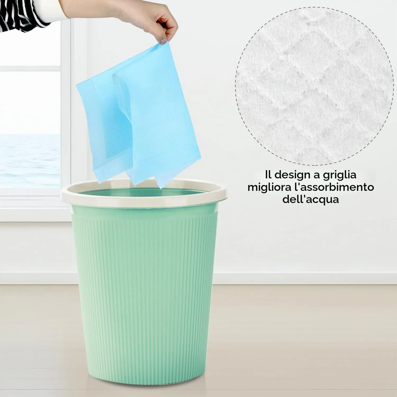 QWORK® 100 Pezzi Tappetini Igienici per Cani Monouso, 45 x 33 cm Tappetino Cane, Tappetini per Pipì Altamente Assorbenti, per Cuccioli, Animali di Piccola Taglia - immagine 4