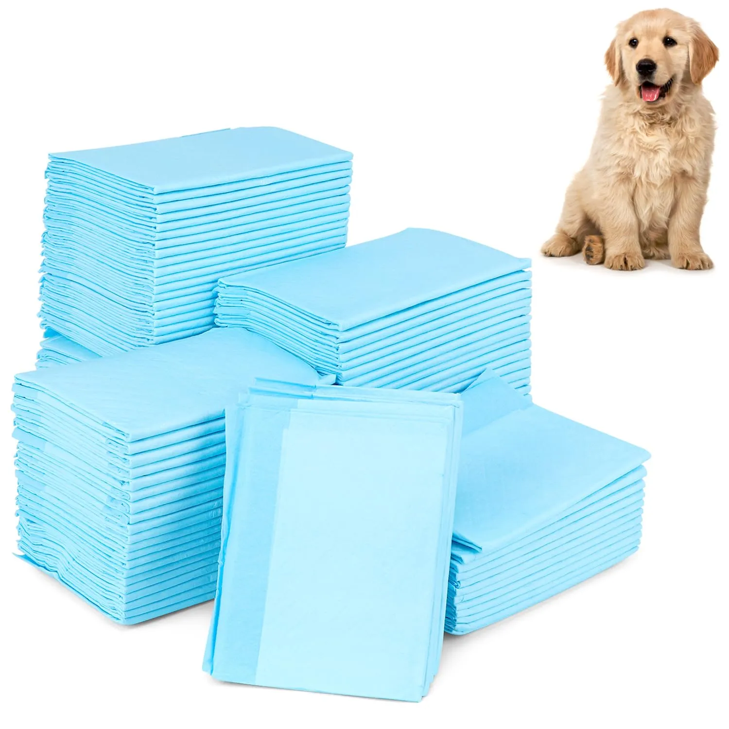 QWORK® 100 Pezzi Tappetini Igienici per Cani Monouso, 45 x 33 cm Tappetino Cane, Tappetini per Pipì Altamente Assorbenti, per Cuccioli, Animali di Piccola Taglia - immagine 7
