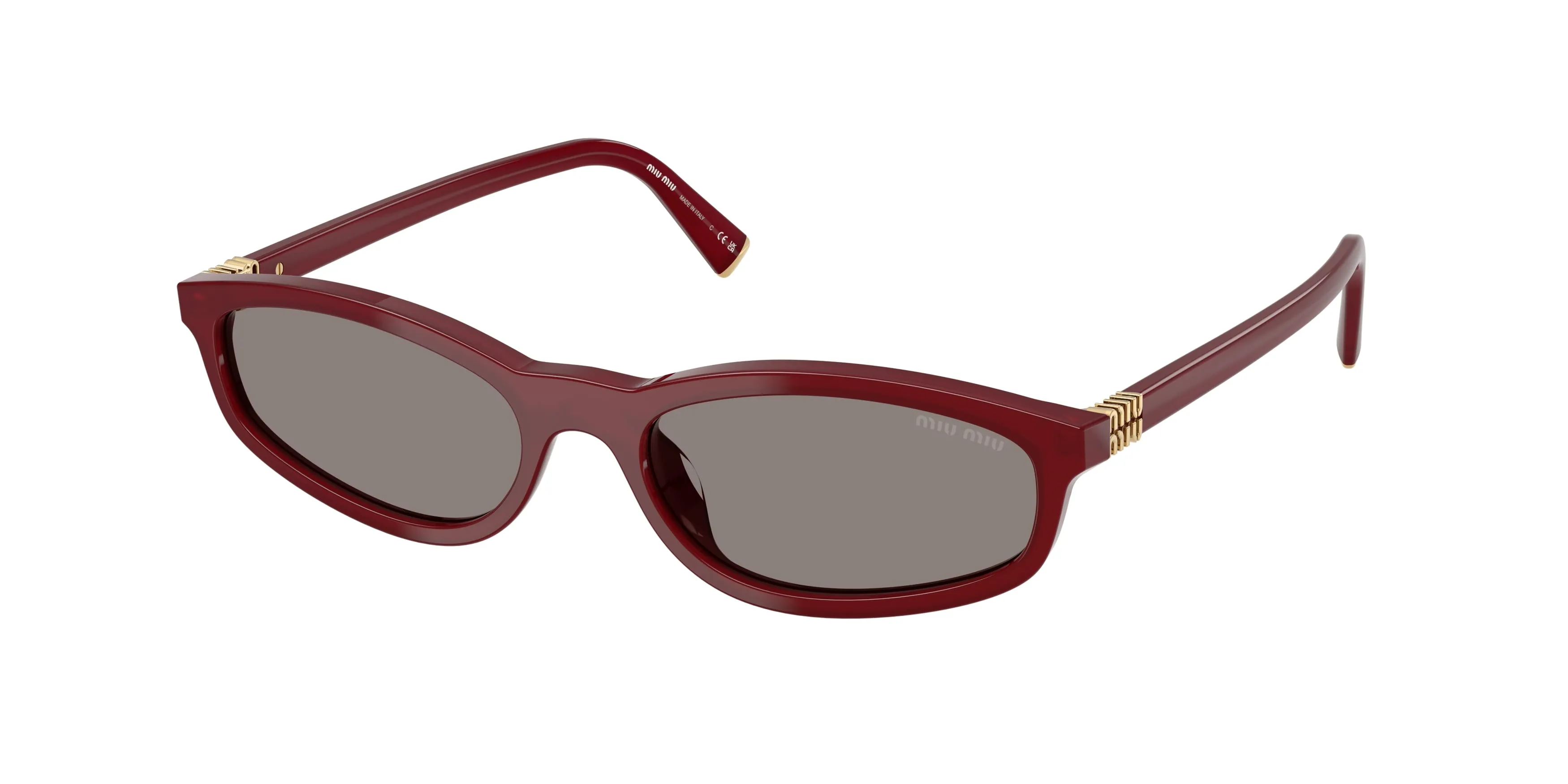 Miu Miu MU A06S 21I80Q Occhiali da sole Acetato Rosso Grigio Geometrica Normale - immagine 1