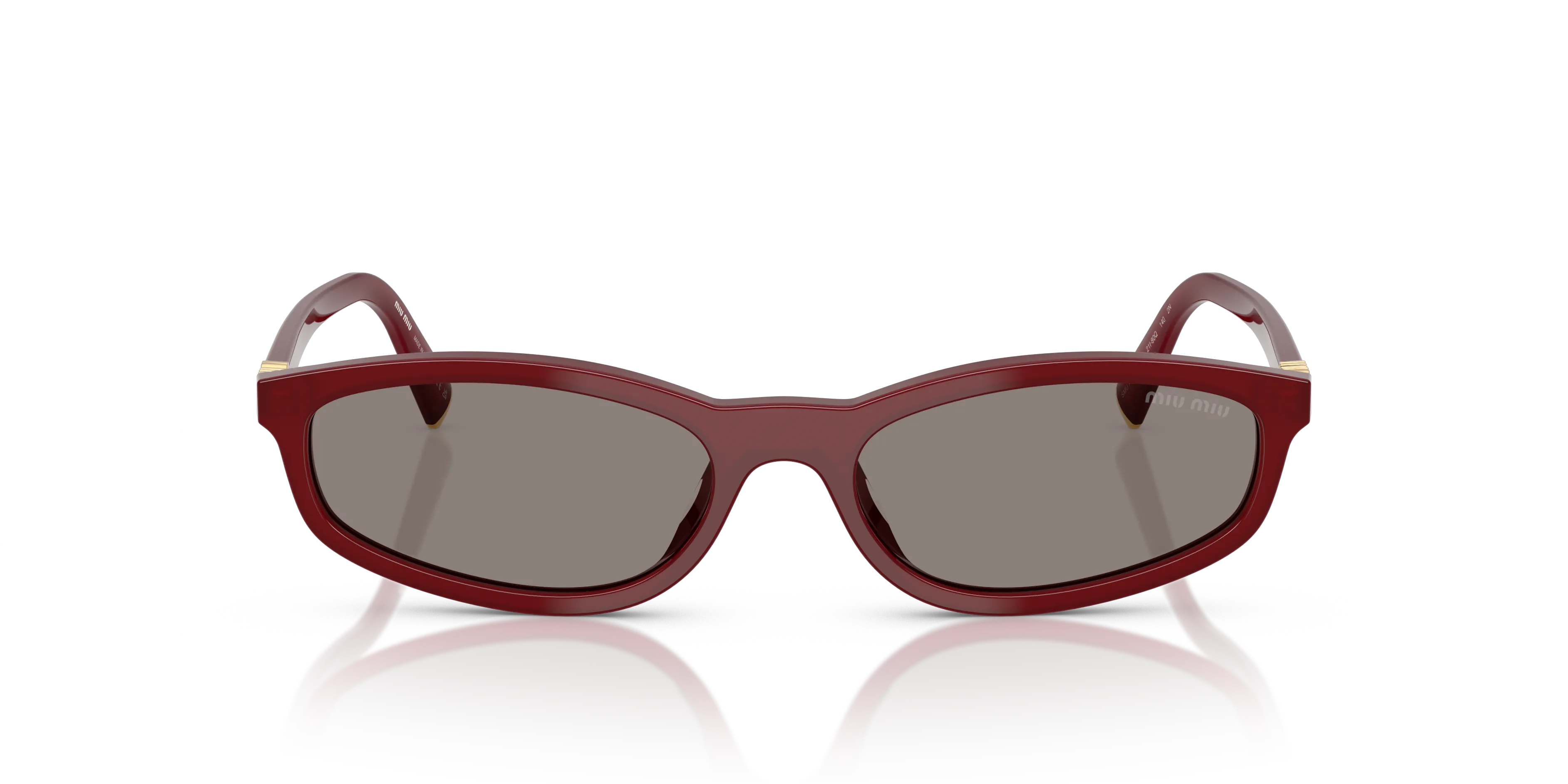 Miu Miu MU A06S 21I80Q Occhiali da sole Acetato Rosso Grigio Geometrica Normale - immagine 3