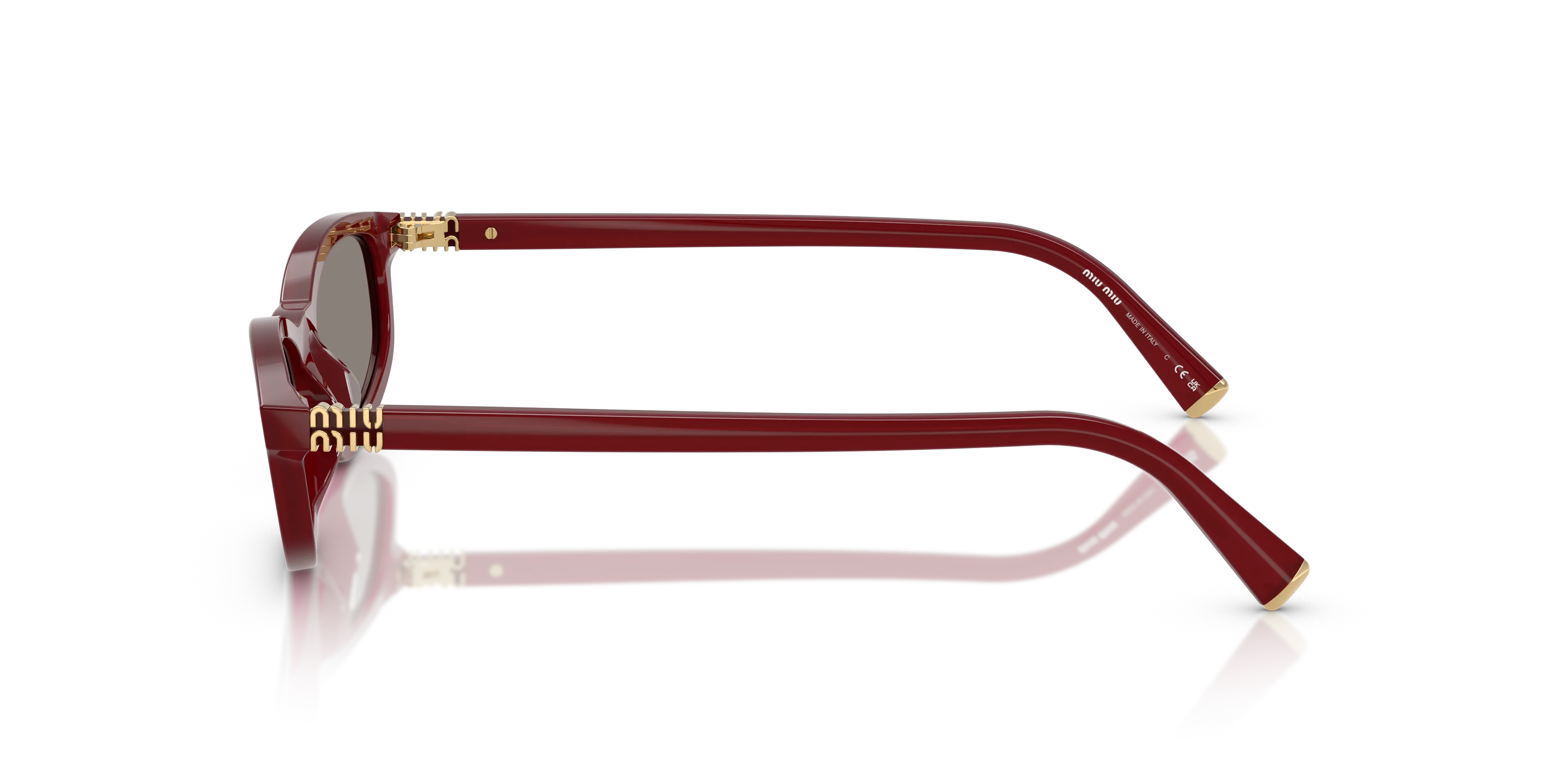 Miu Miu MU A06S 21I80Q Occhiali da sole Acetato Rosso Grigio Geometrica Normale - immagine 4