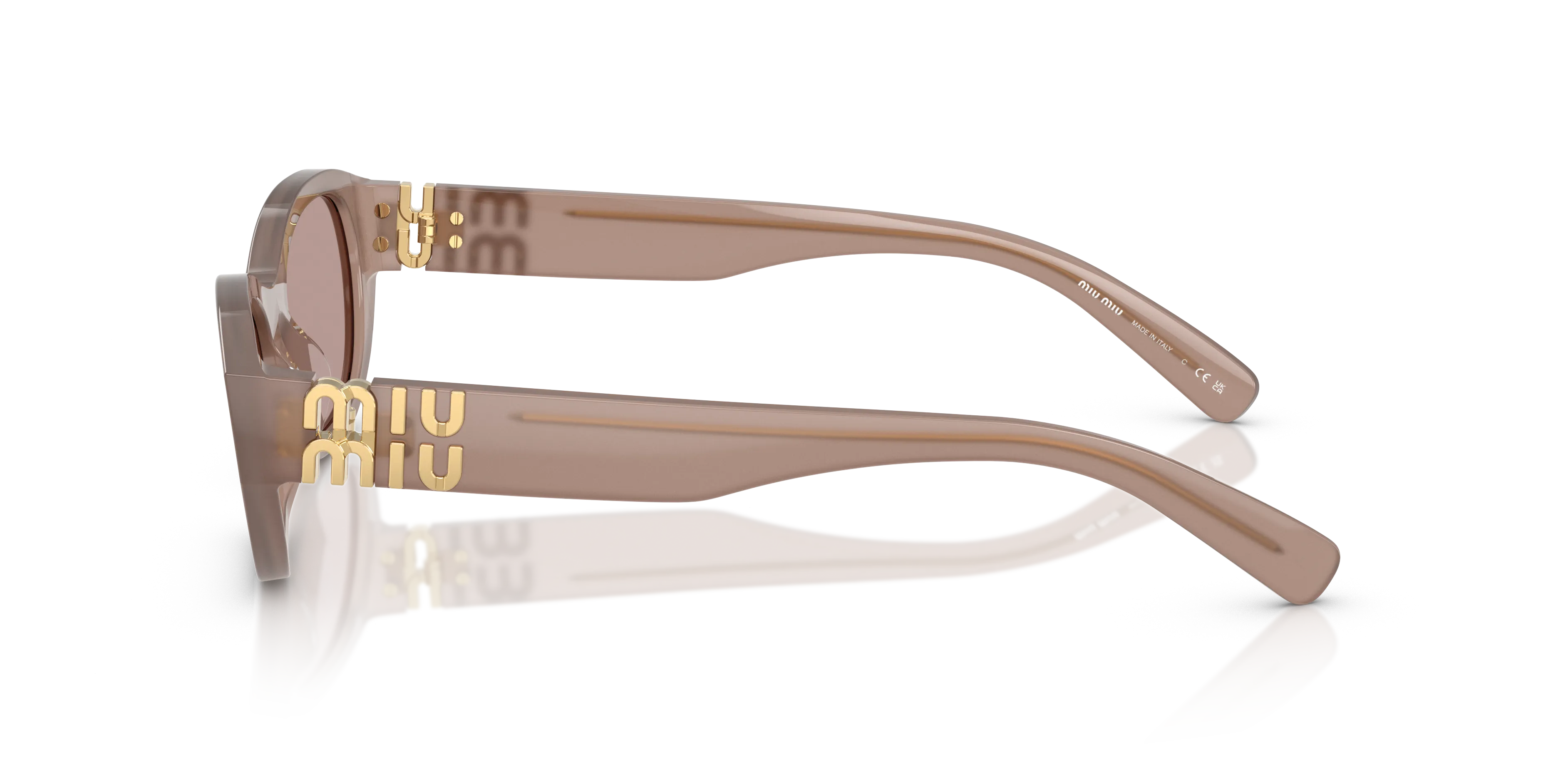 Miu Miu MU A03S 28L20I Occhiali da sole Acetato Grigio Marrone Geometrica Normale - immagine 4
