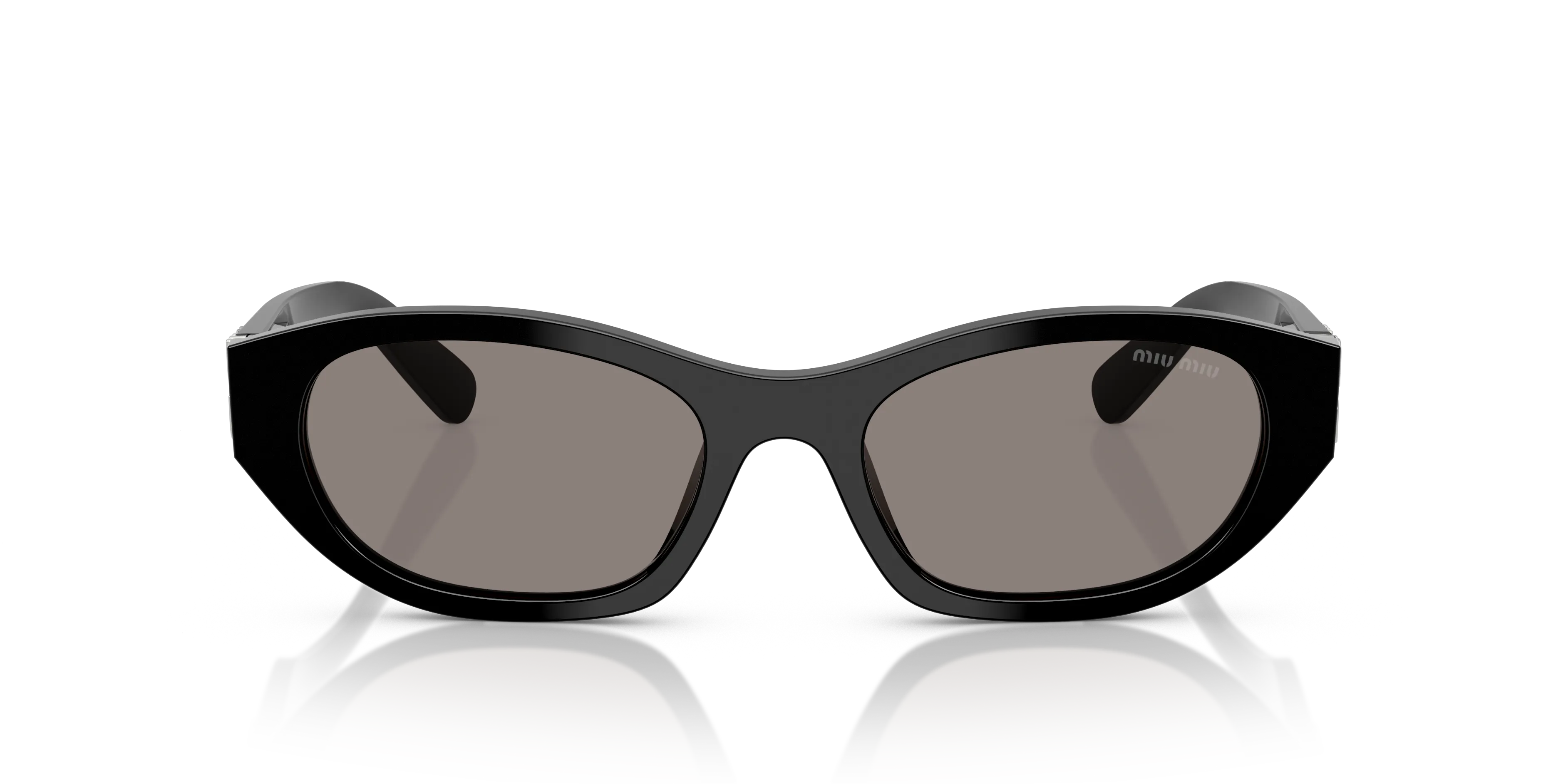 Miu Miu MU A03S 16K80Q Occhiali da sole Acetato Nero Grigio Geometrica Normale - immagine 3